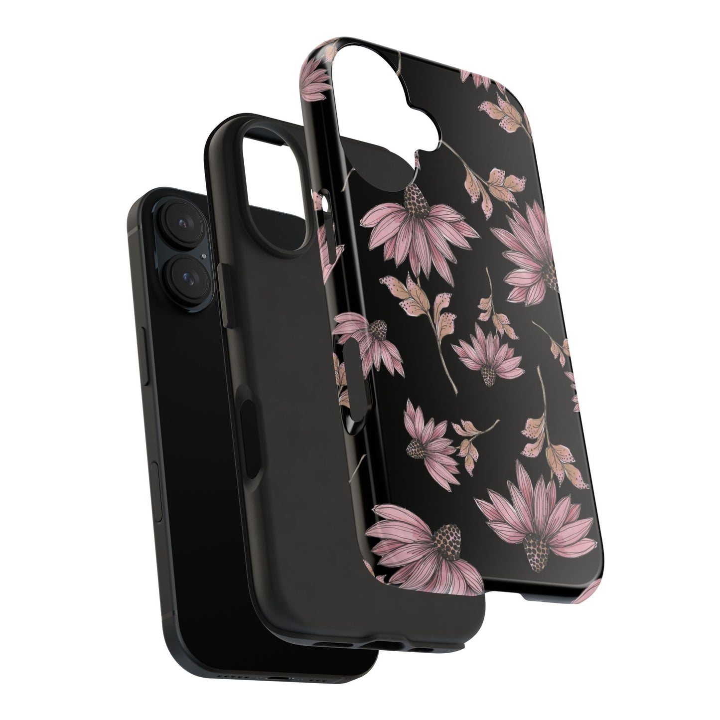 Wild Cone Flowers Black Phone Case