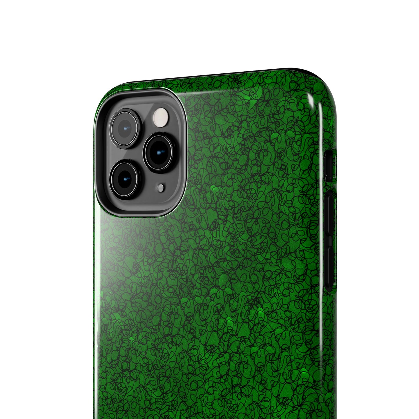 Scribble Green / Black Phone Case