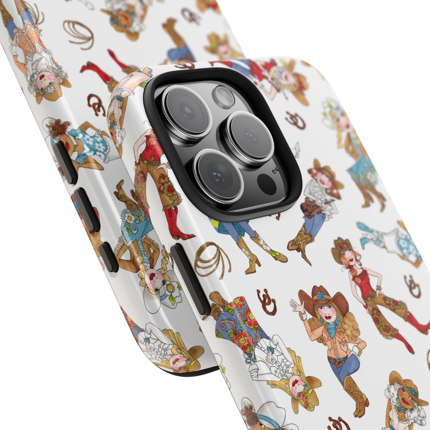 Tossed Cowgirls White Phone Case