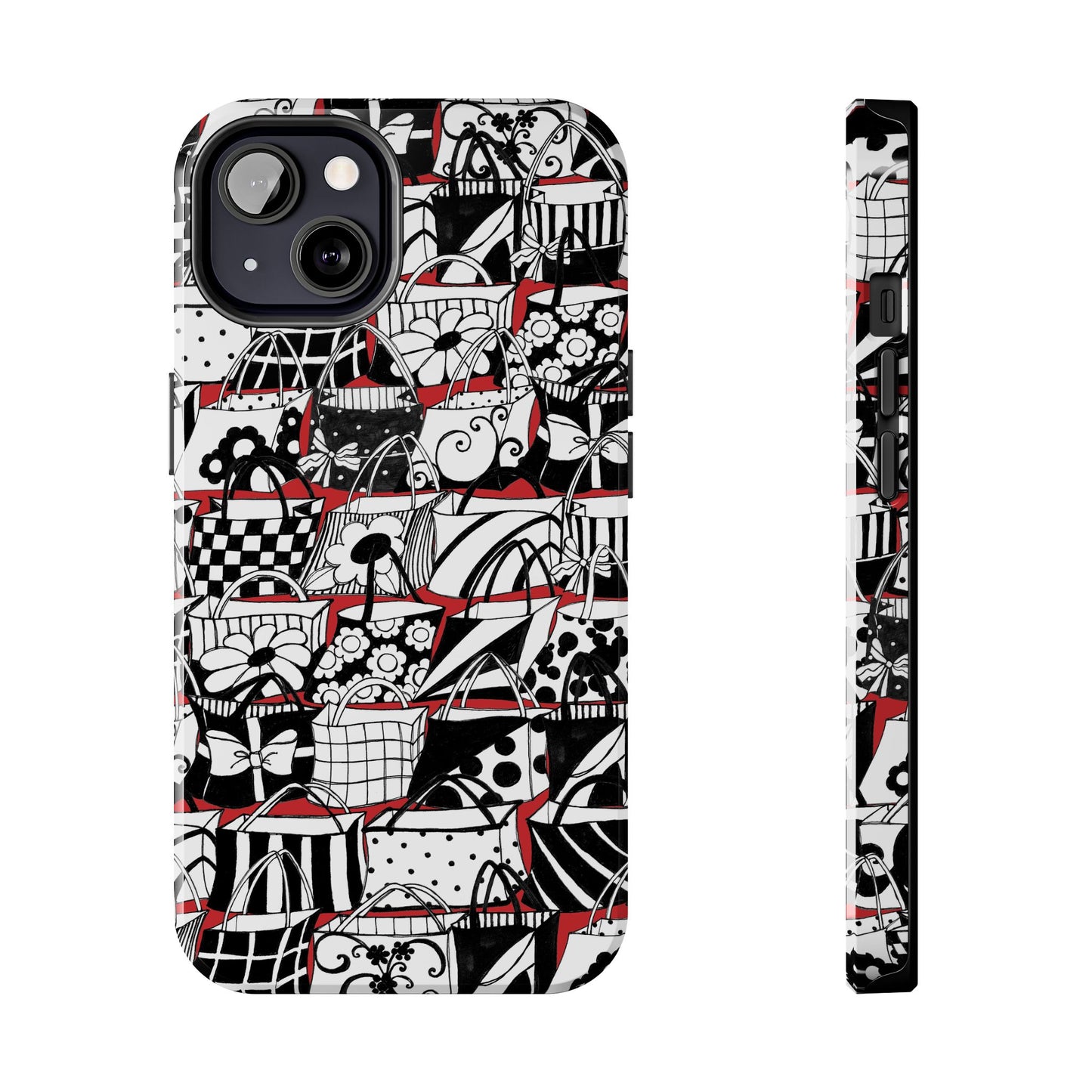 Totally Black, White & Red Phone Case