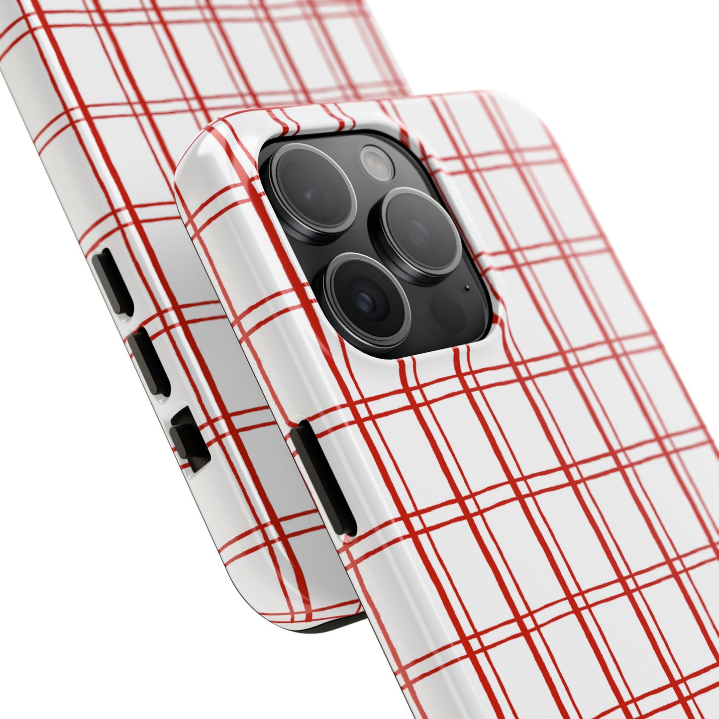 Little Plaid White / Red Phone Case