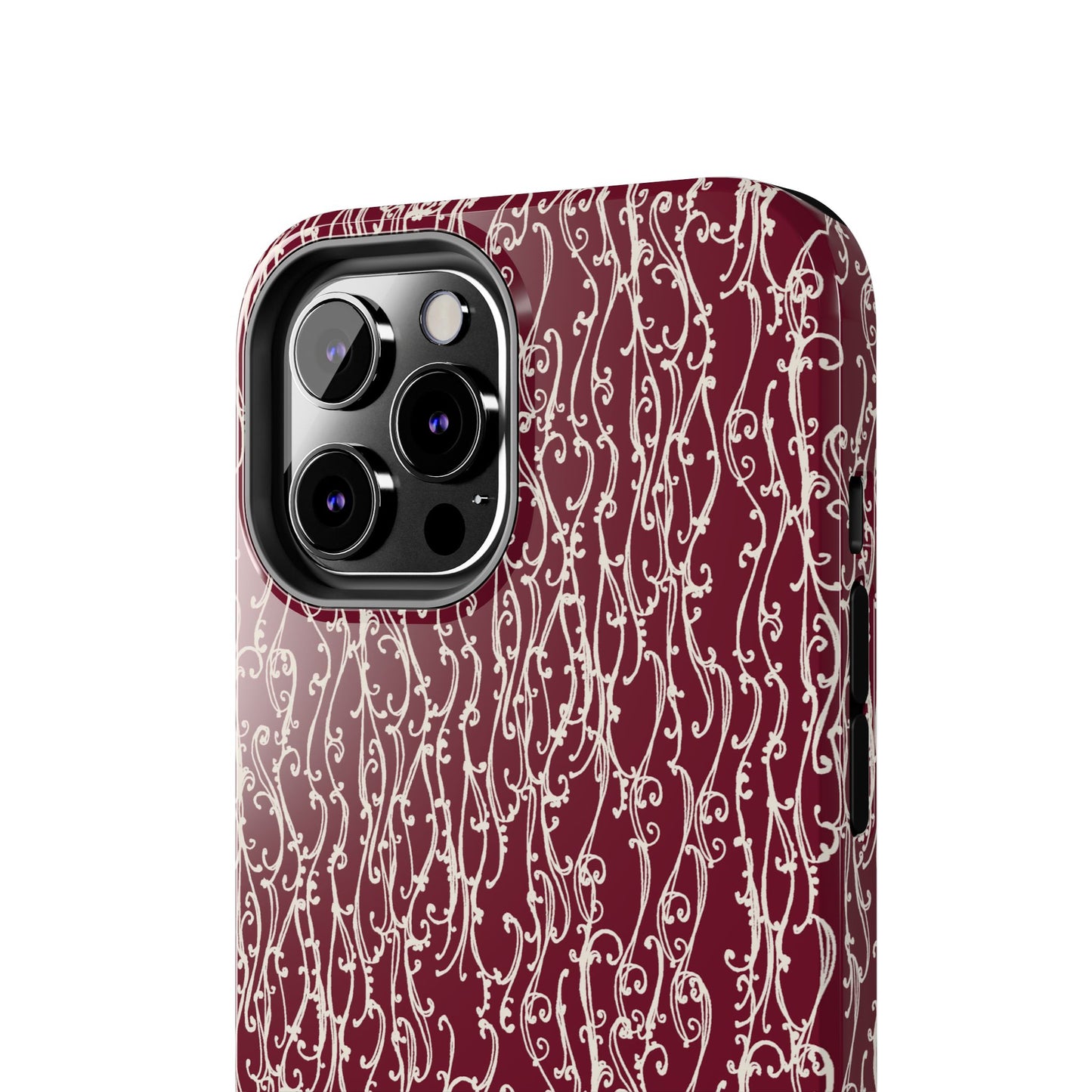 Swan Scroll Red / White Phone Case