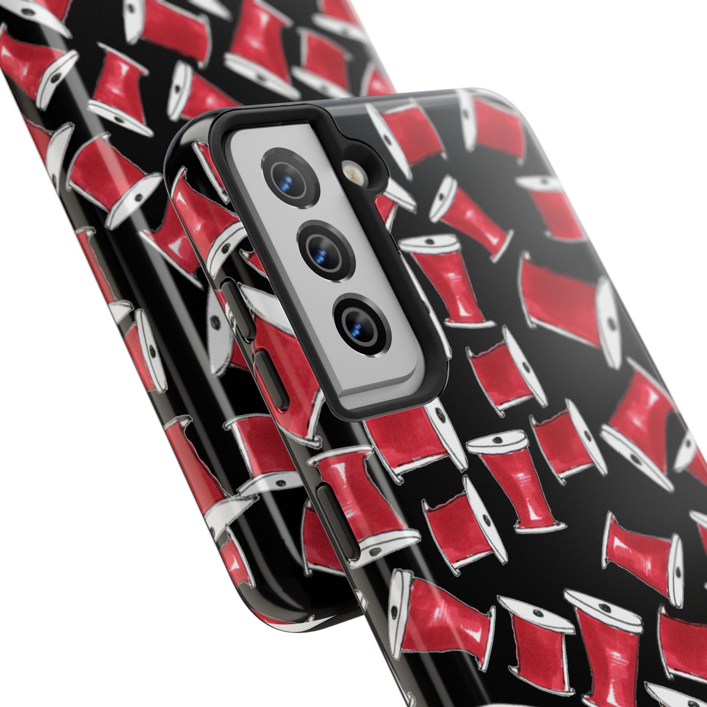 Red Thread Black Phone Case