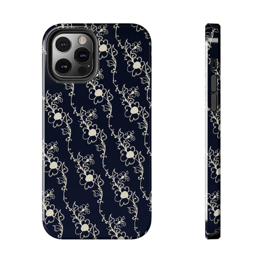 Diagonal Daisies Black / Ivory Phone Case