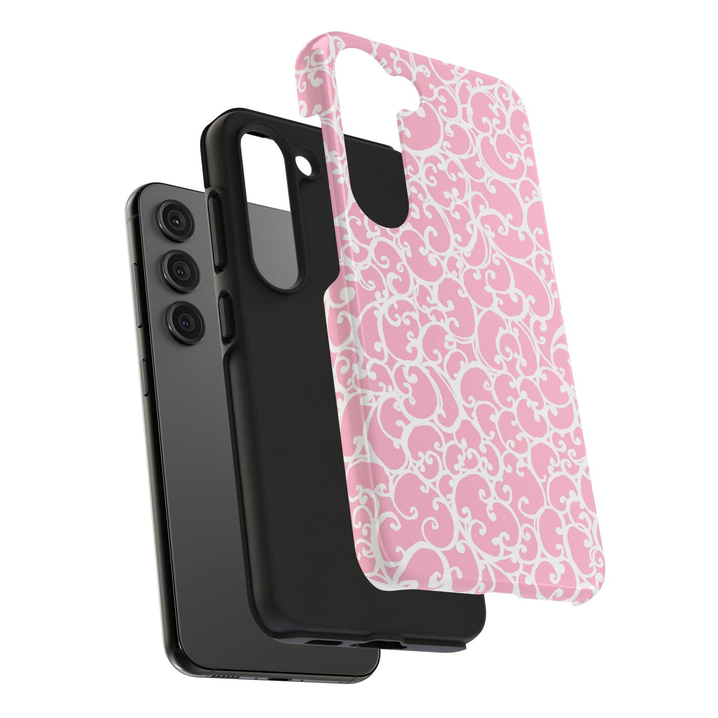 Scrollie Pink / White Phone Case