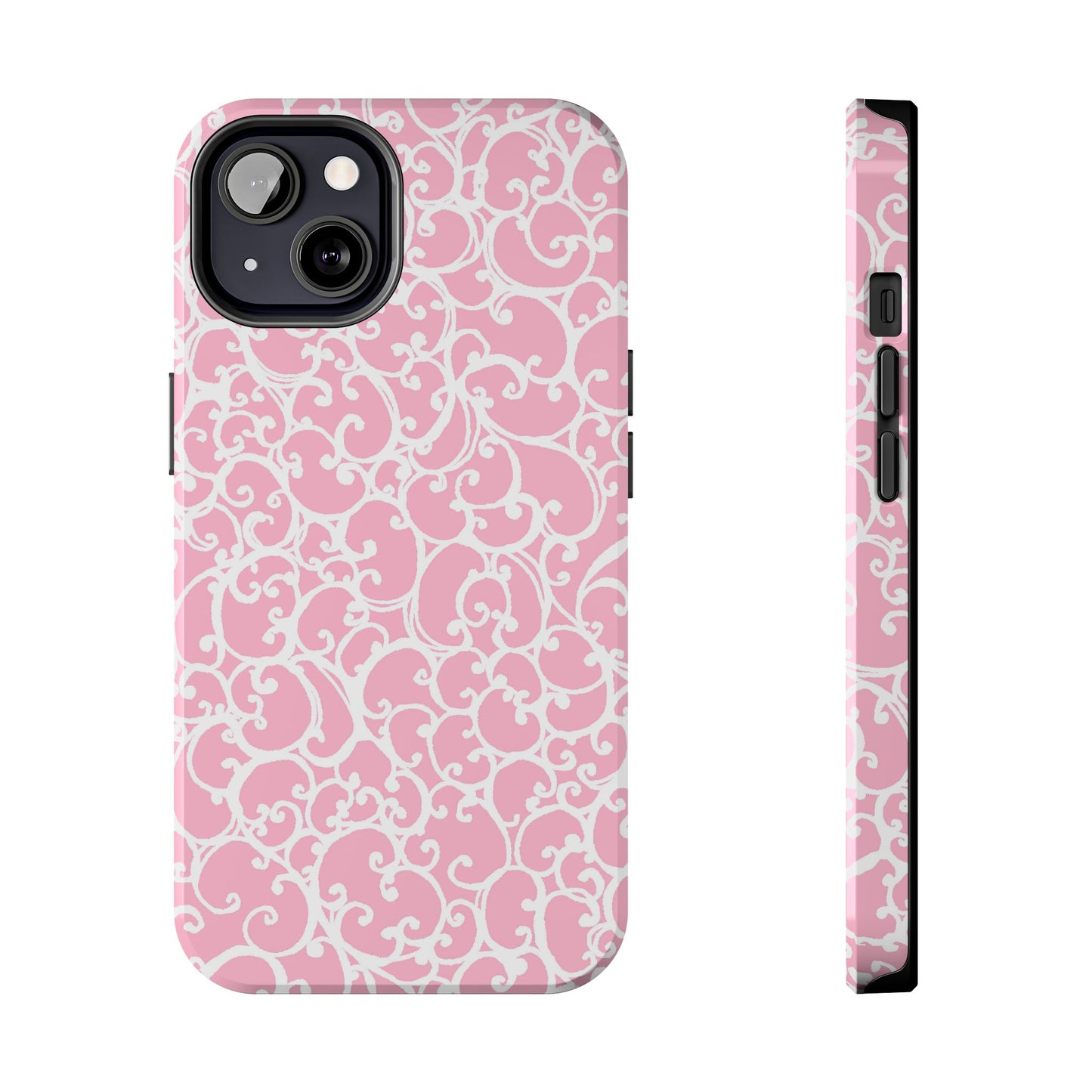 Scrollie Pink / White Phone Case