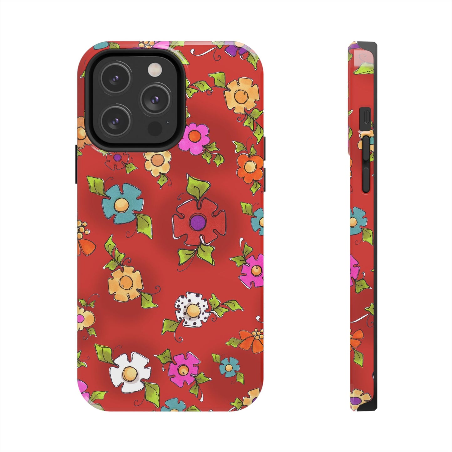 Happy Blooms Red Phone Case