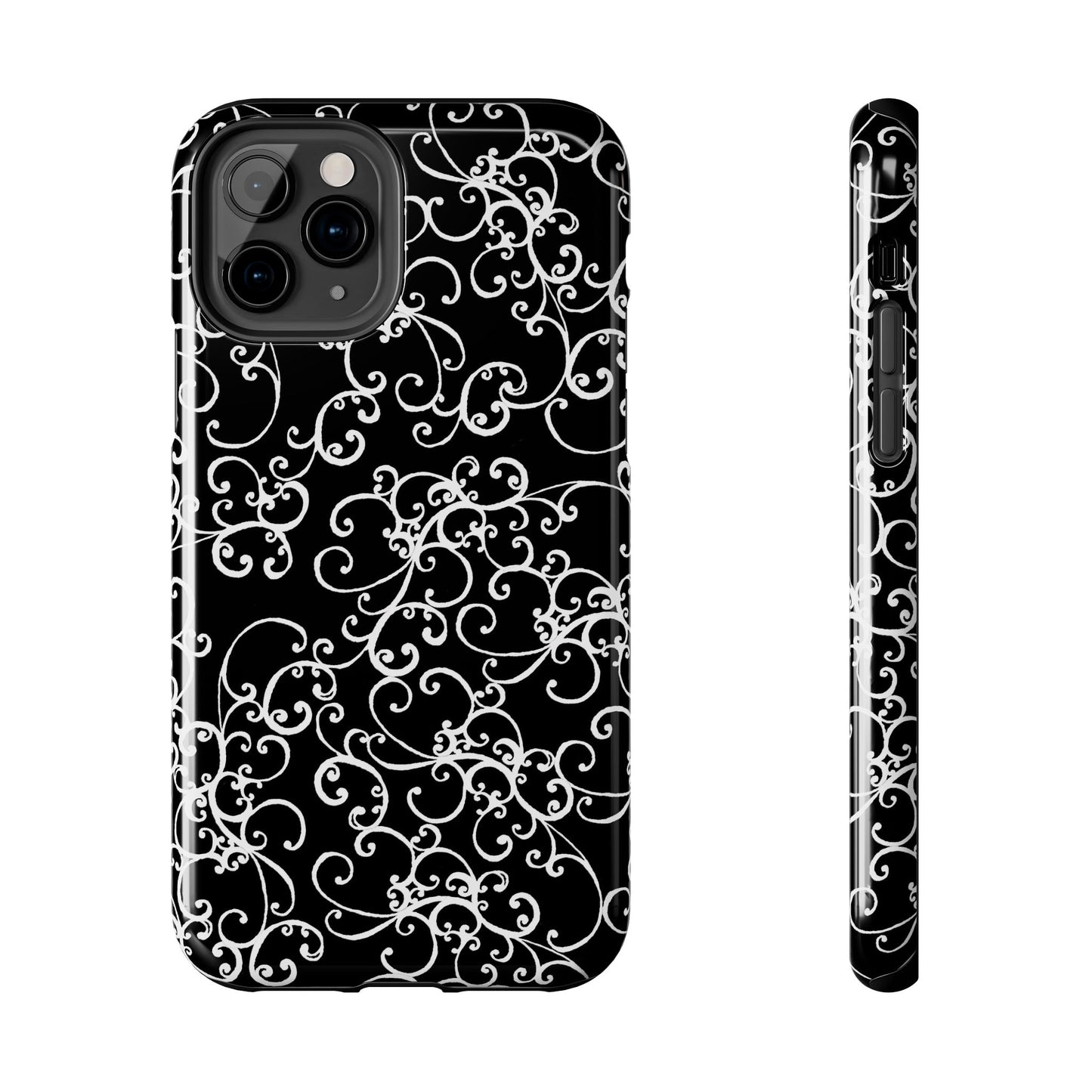 Elegant Scroll Black / White Phone Case