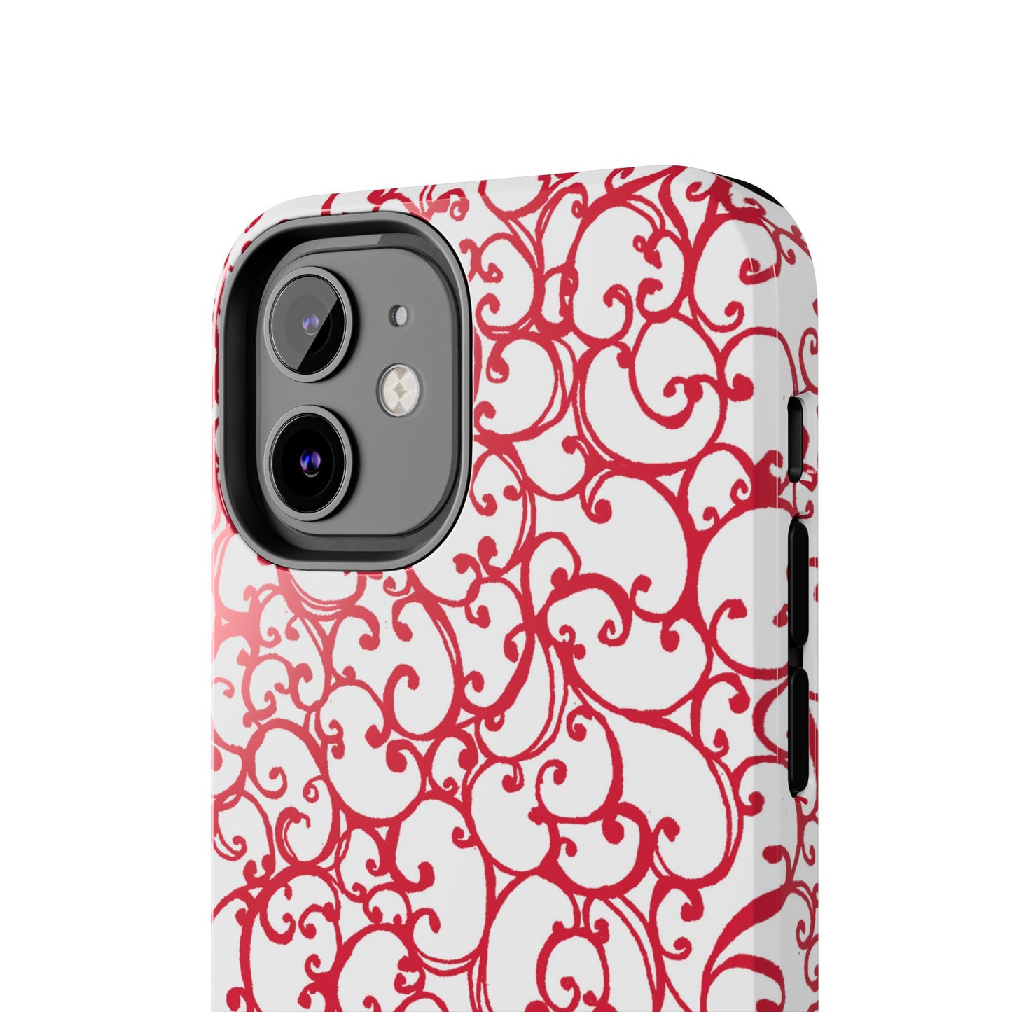 Scrollie White / Red Phone Case