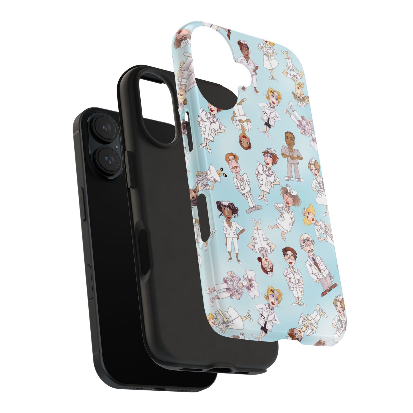 Tossed Nurses Aqua Phone Case