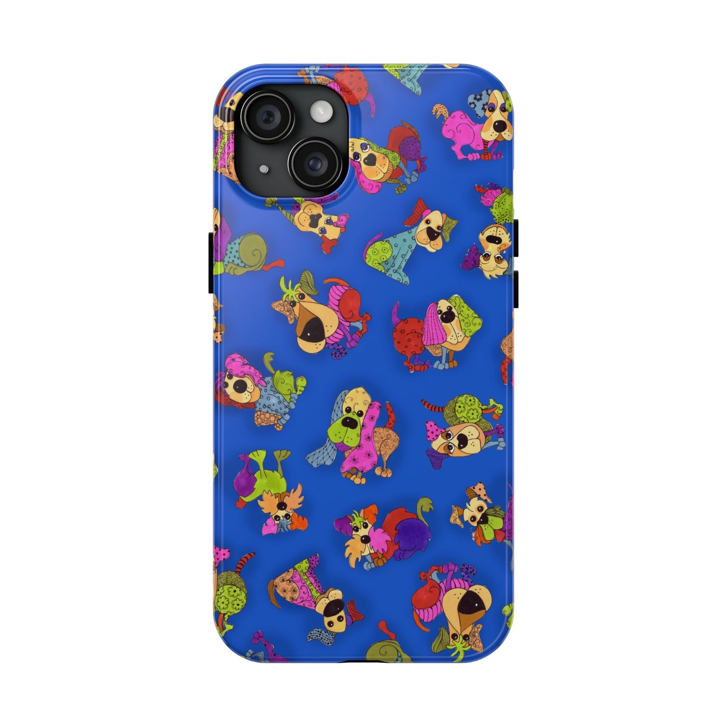 Tossed Happy Dogs Blue Phone Case