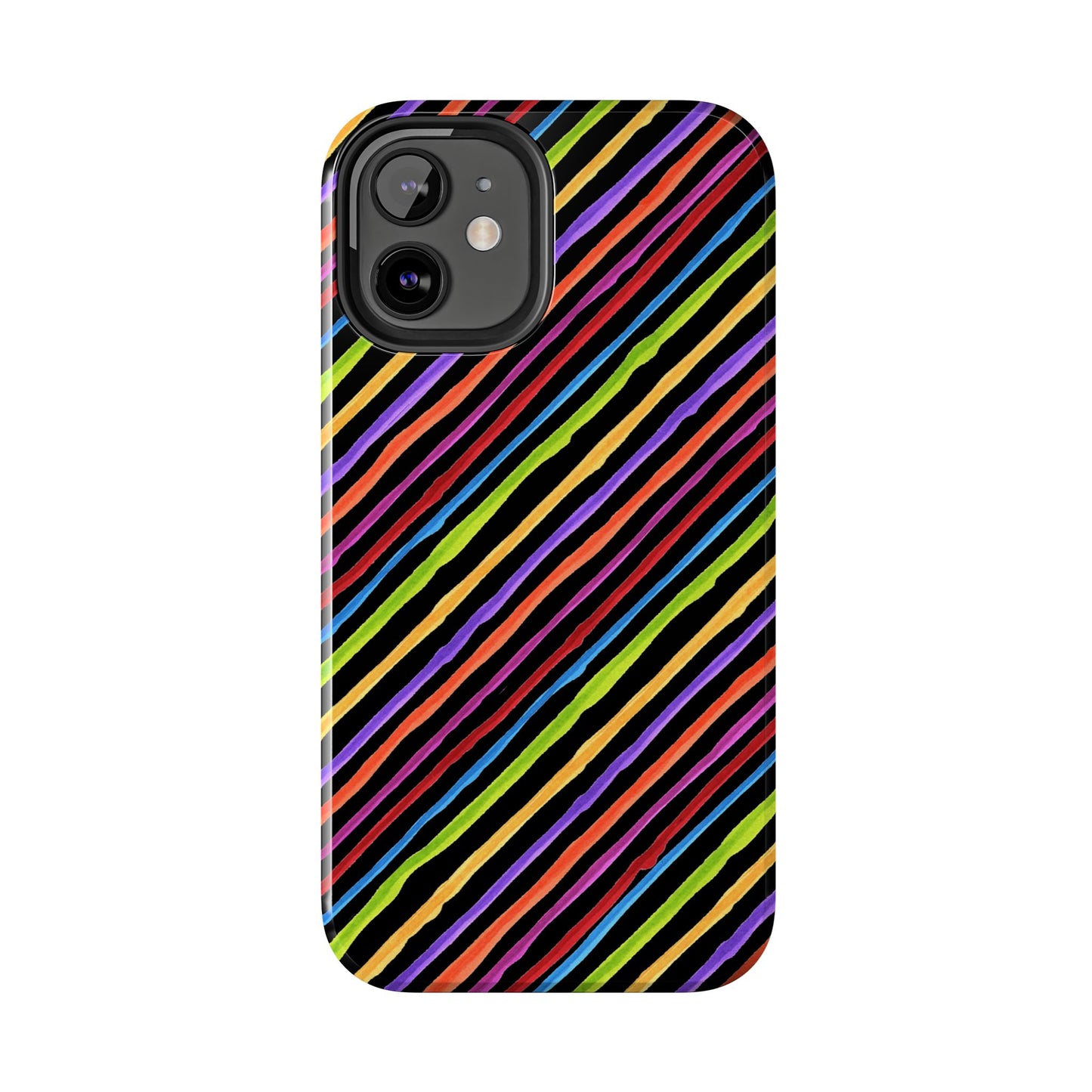 Quirky Bias Stripe Black Phone Case