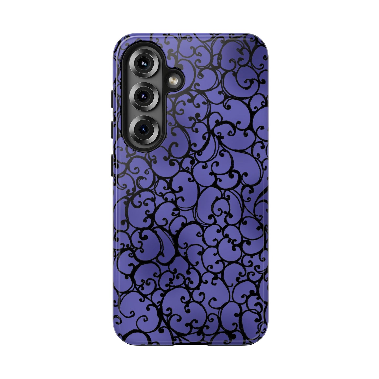 Scrollie Violet / Black Phone Case