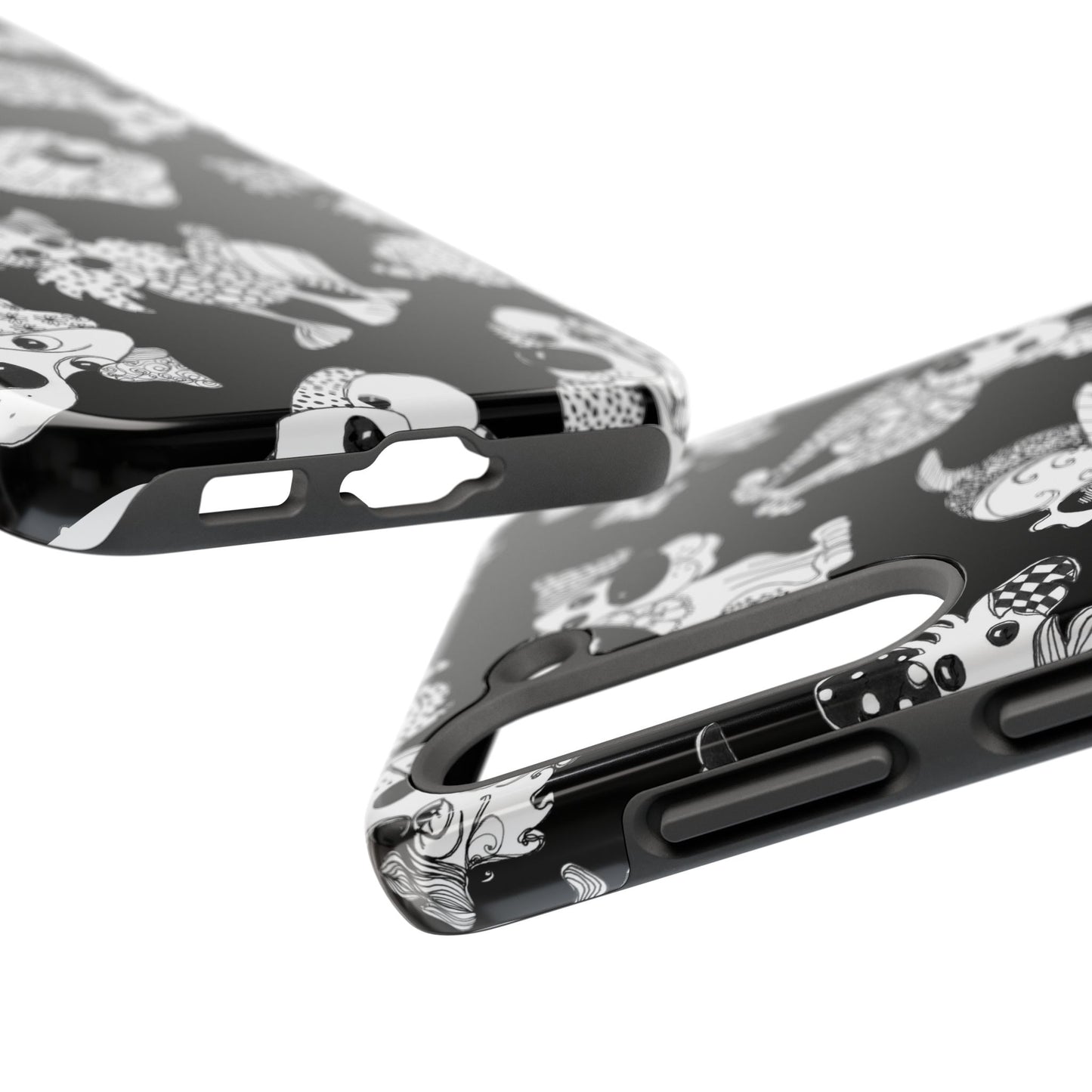 Doodle Dogs Black Phone Case