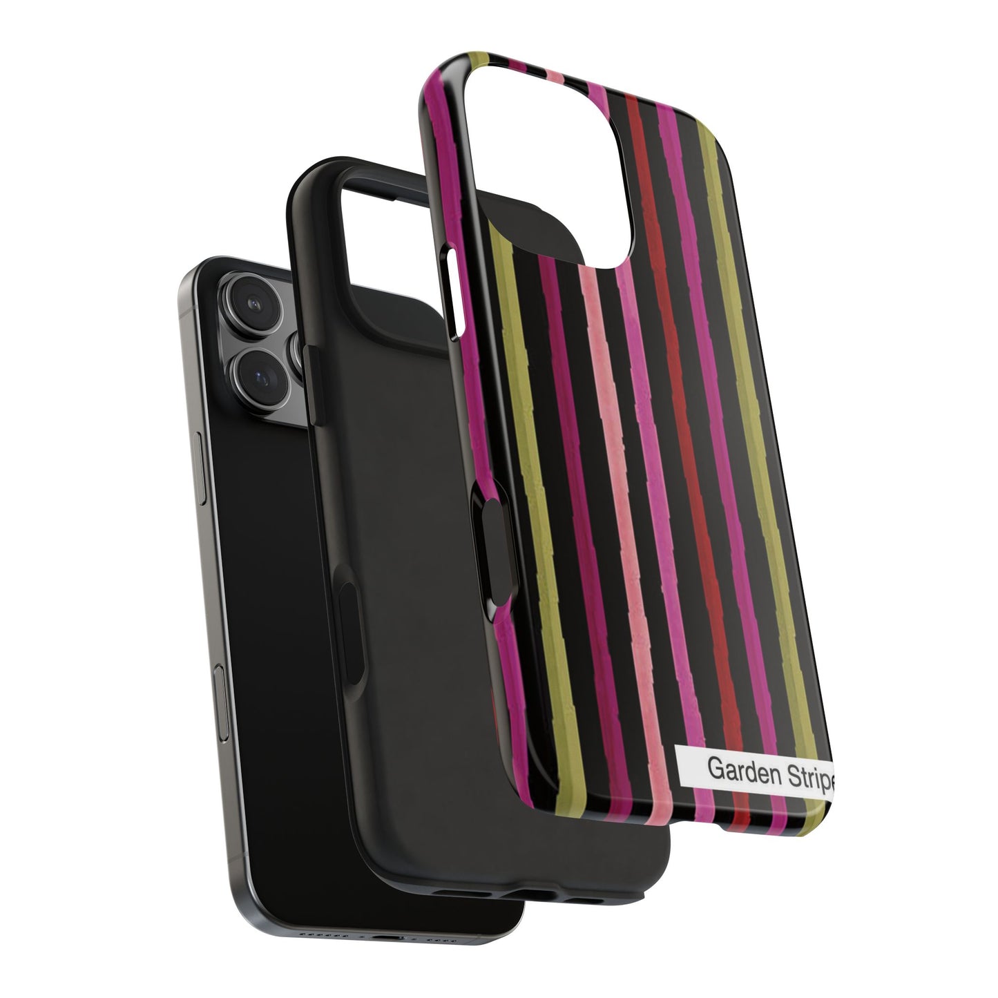 Garden Stripe Black Phone Case