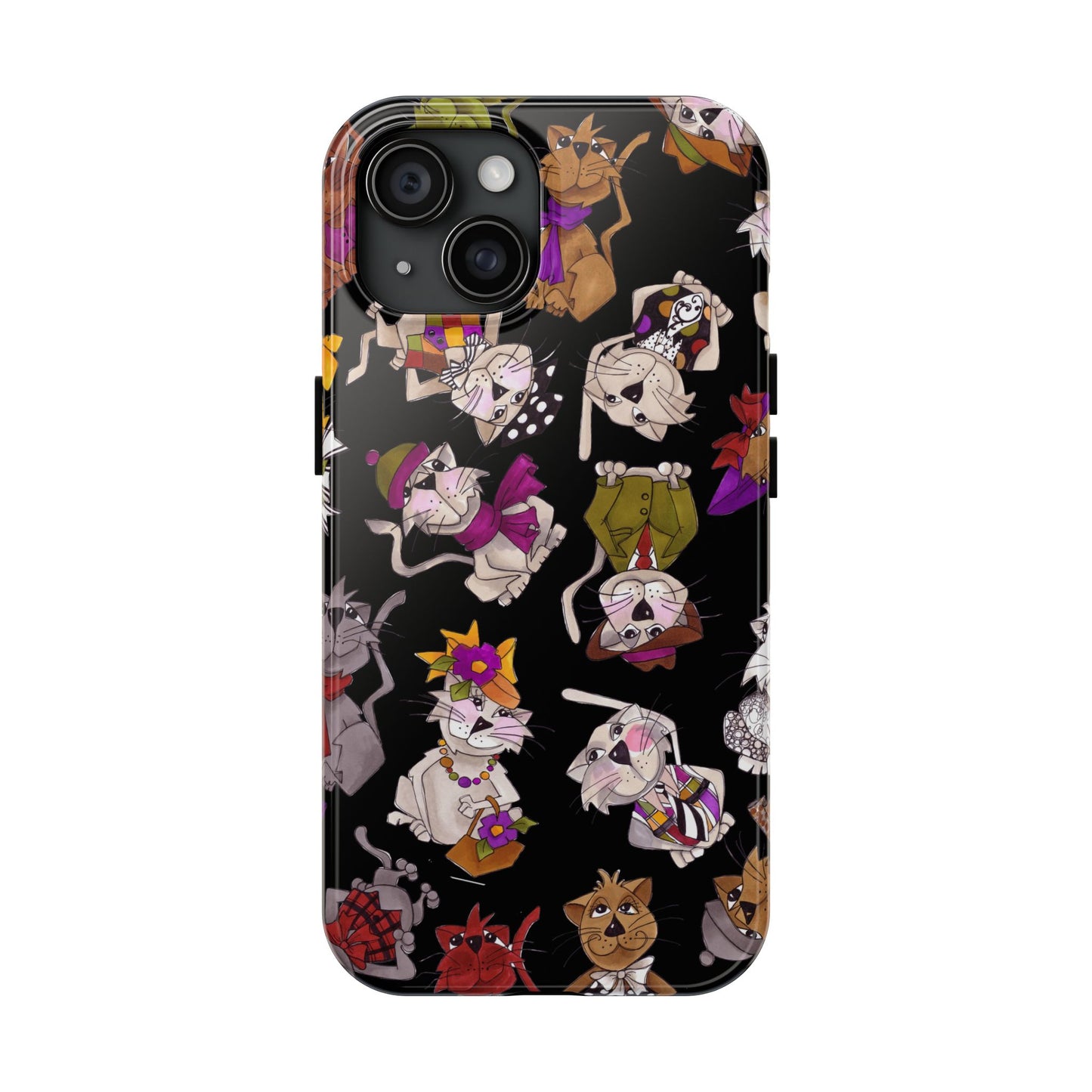 Spice Cats Tossed Black Phone Case
