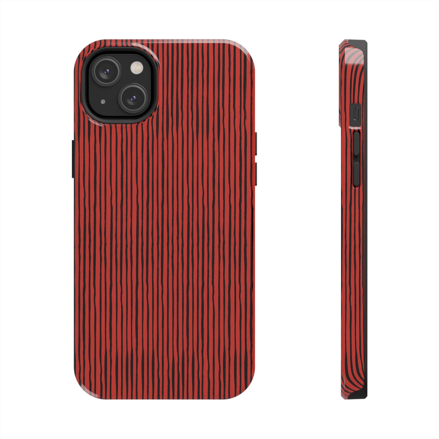 Quirky Bias Stripe Red / Black Phone Case
