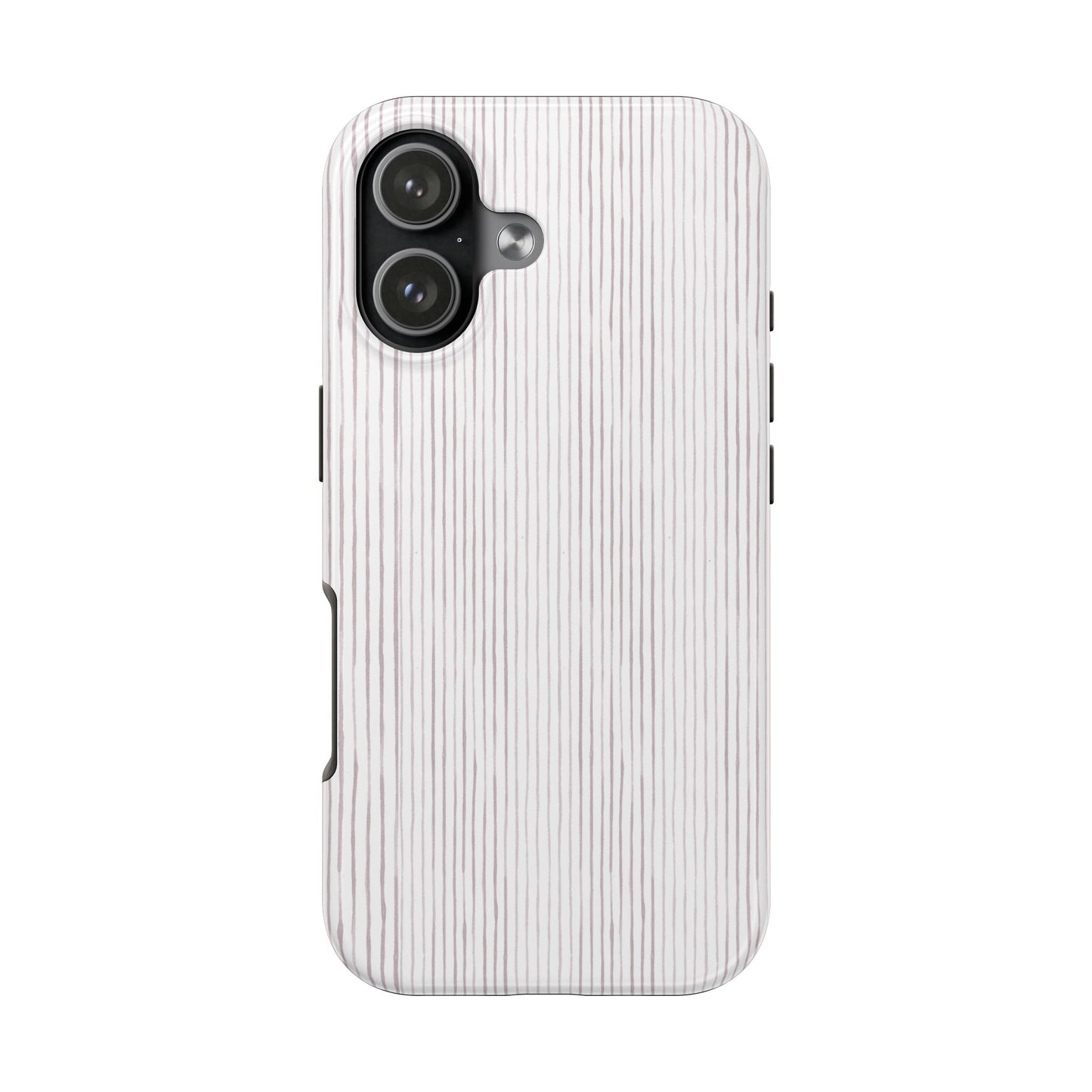 Happy Stripe White / Silver Phone Case