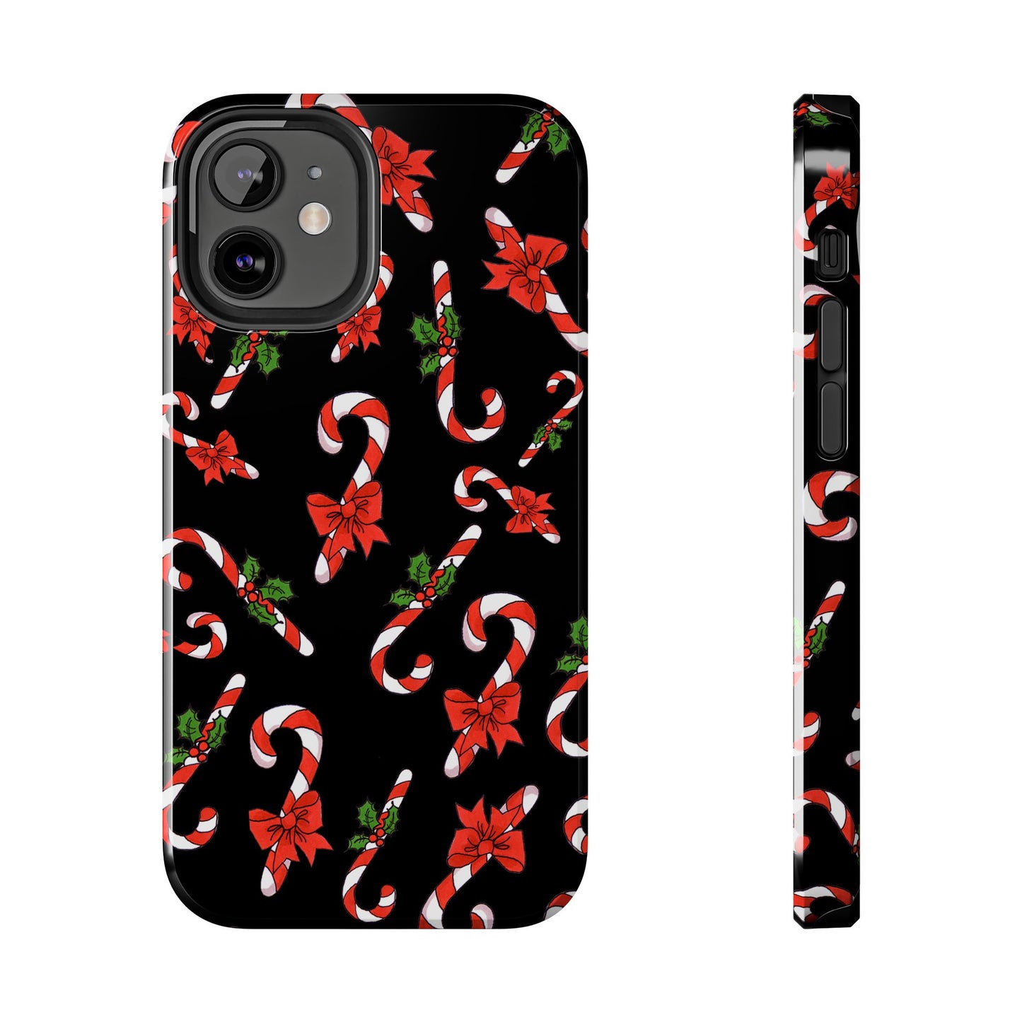 Candy Cane Crowd Black Phone Case