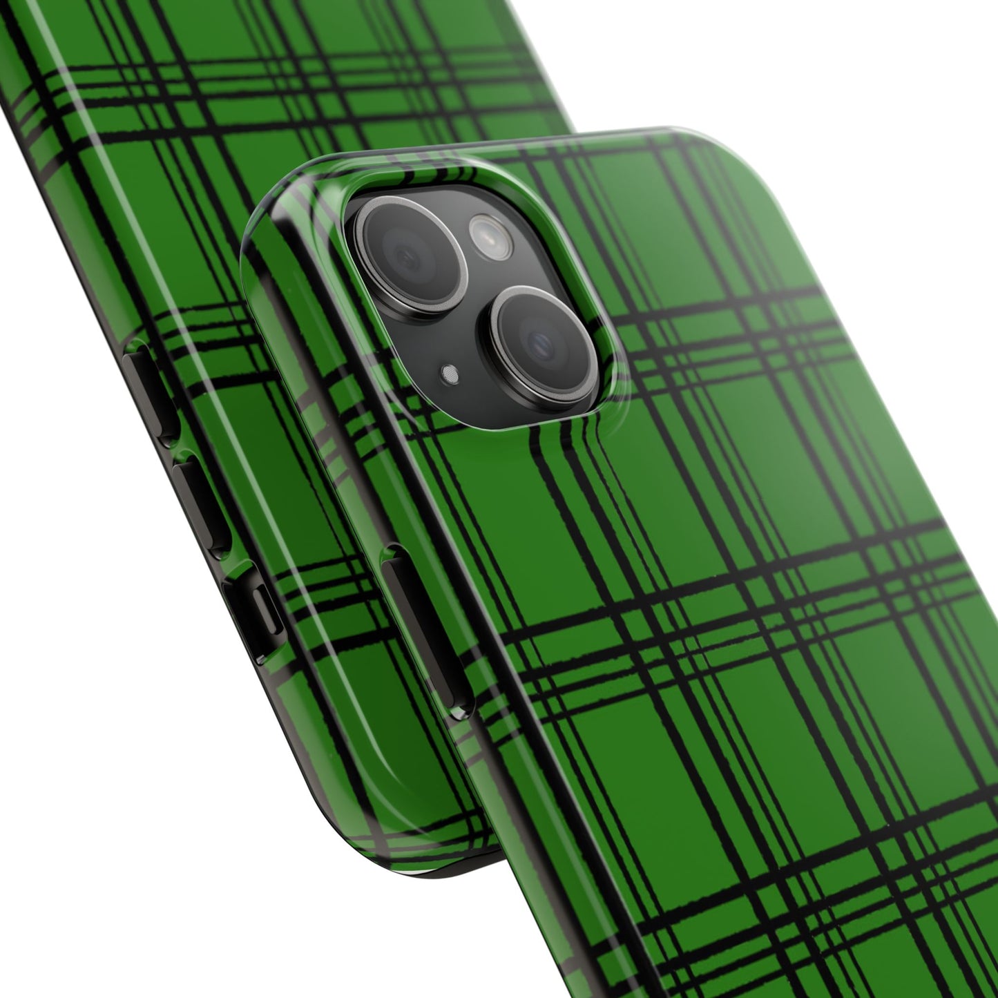 Glad Plaid Green / Black Phone Case