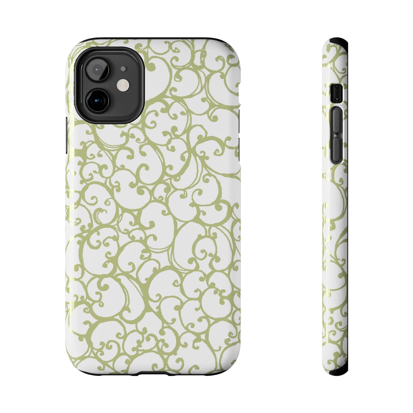 Scrollie White / Green Phone Case
