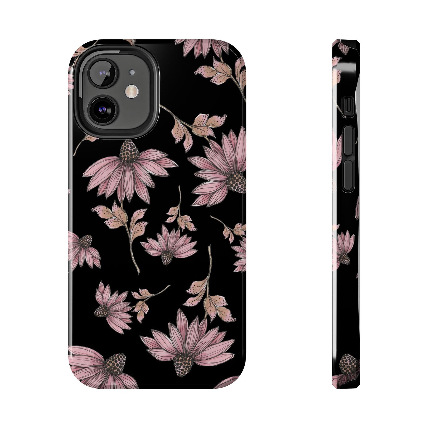 Wild Cone Flowers Black Phone Case