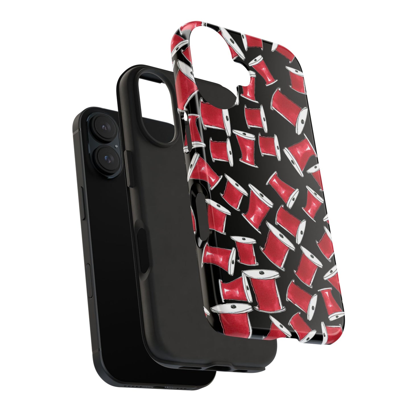 Red Thread Black Phone Case