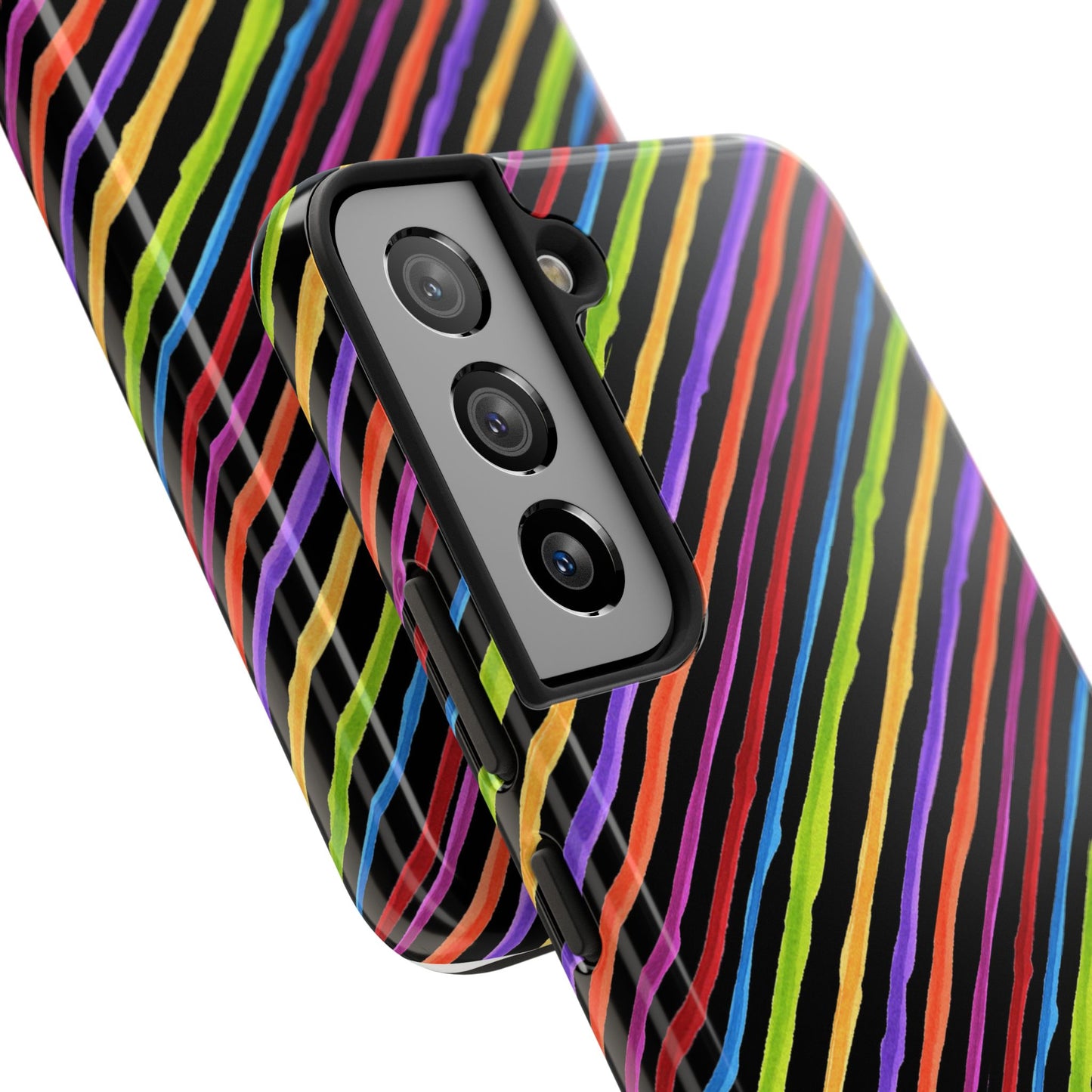 Quirky Bias Stripe Black Phone Case