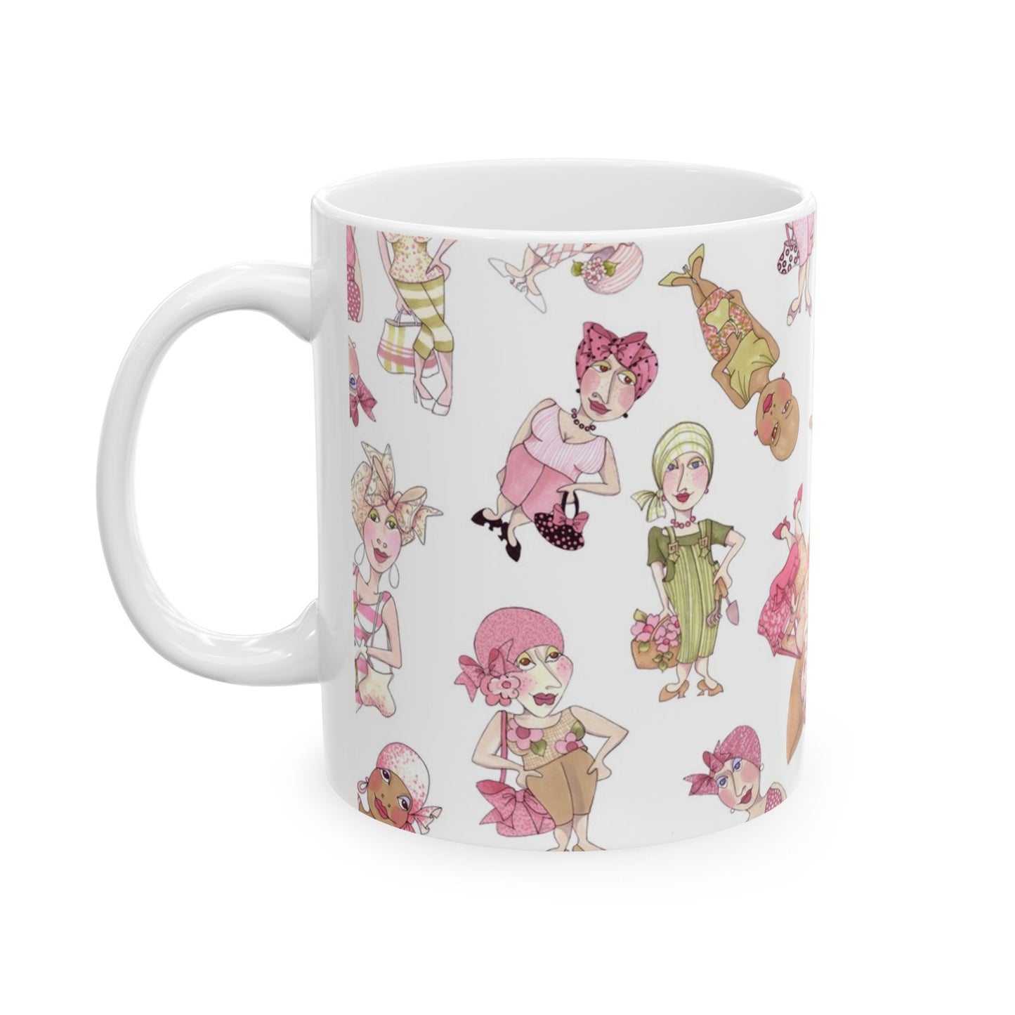 Tossed Ladies White Cup