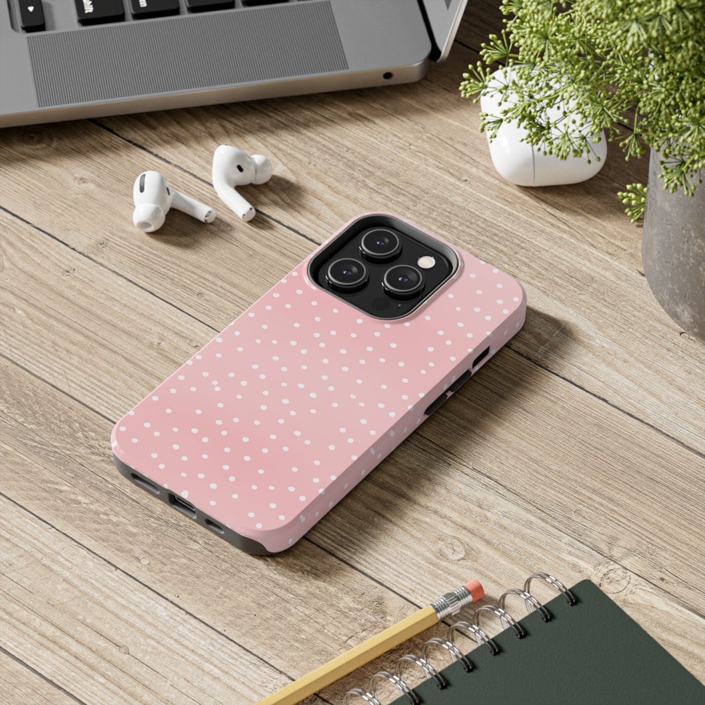 Little Dots Pink / White Phone Case