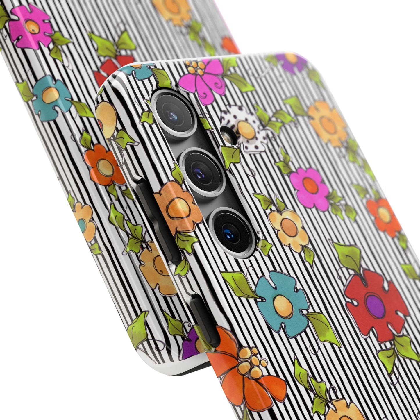 Dog Blooms White / Black Phone Case