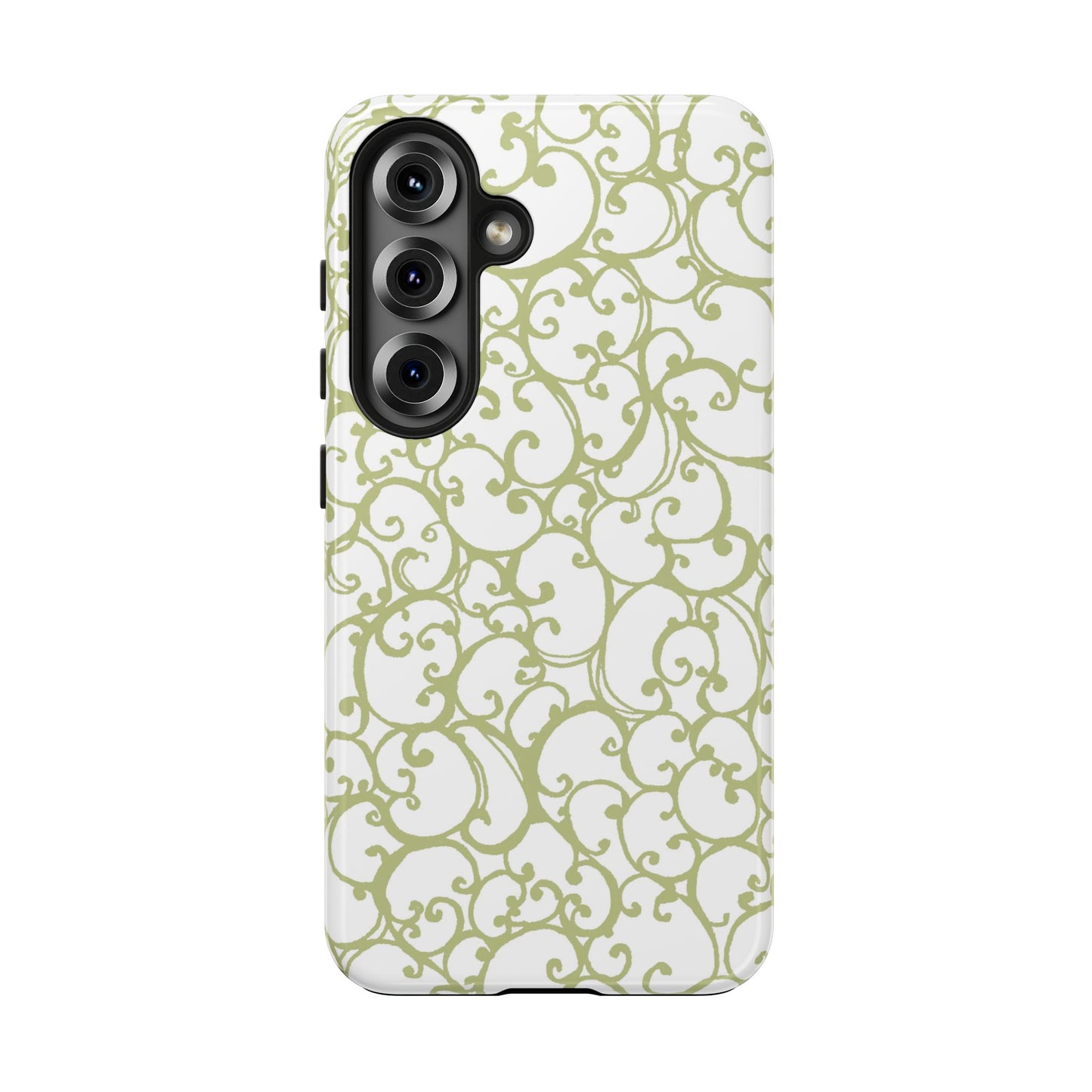 Scrollie White / Green Phone Case