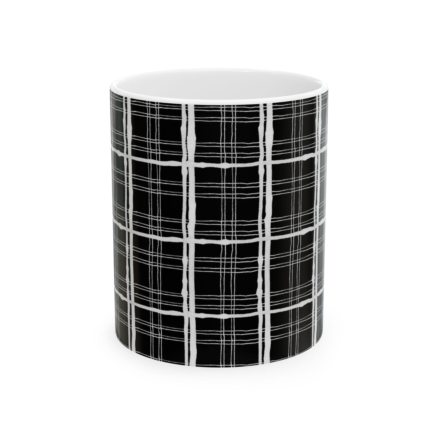 Sophistiplaid Black / White Cup