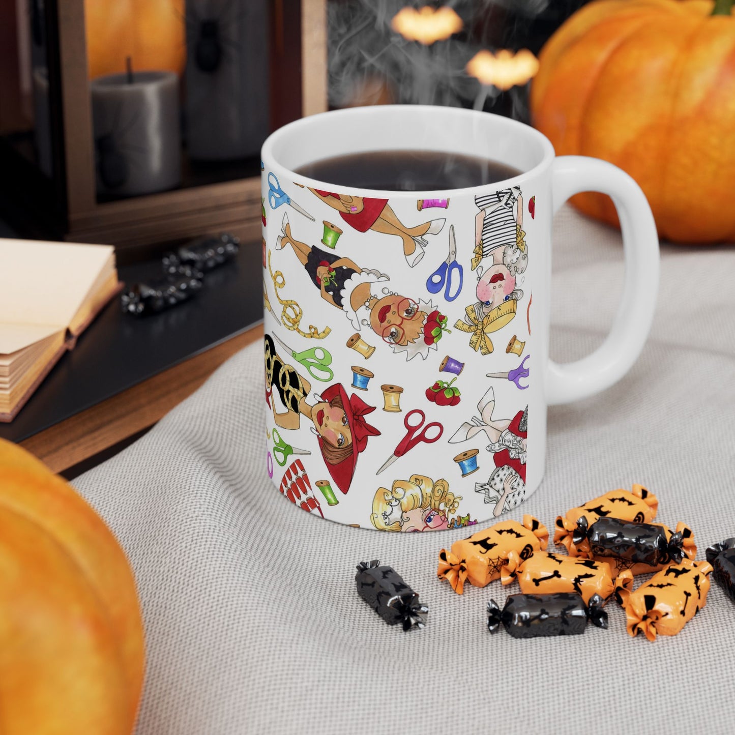 Sew Tossed White Cup