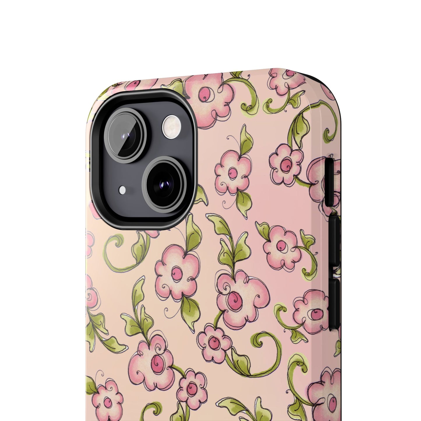 Scroll Daisies Peach / Peach Phone Case