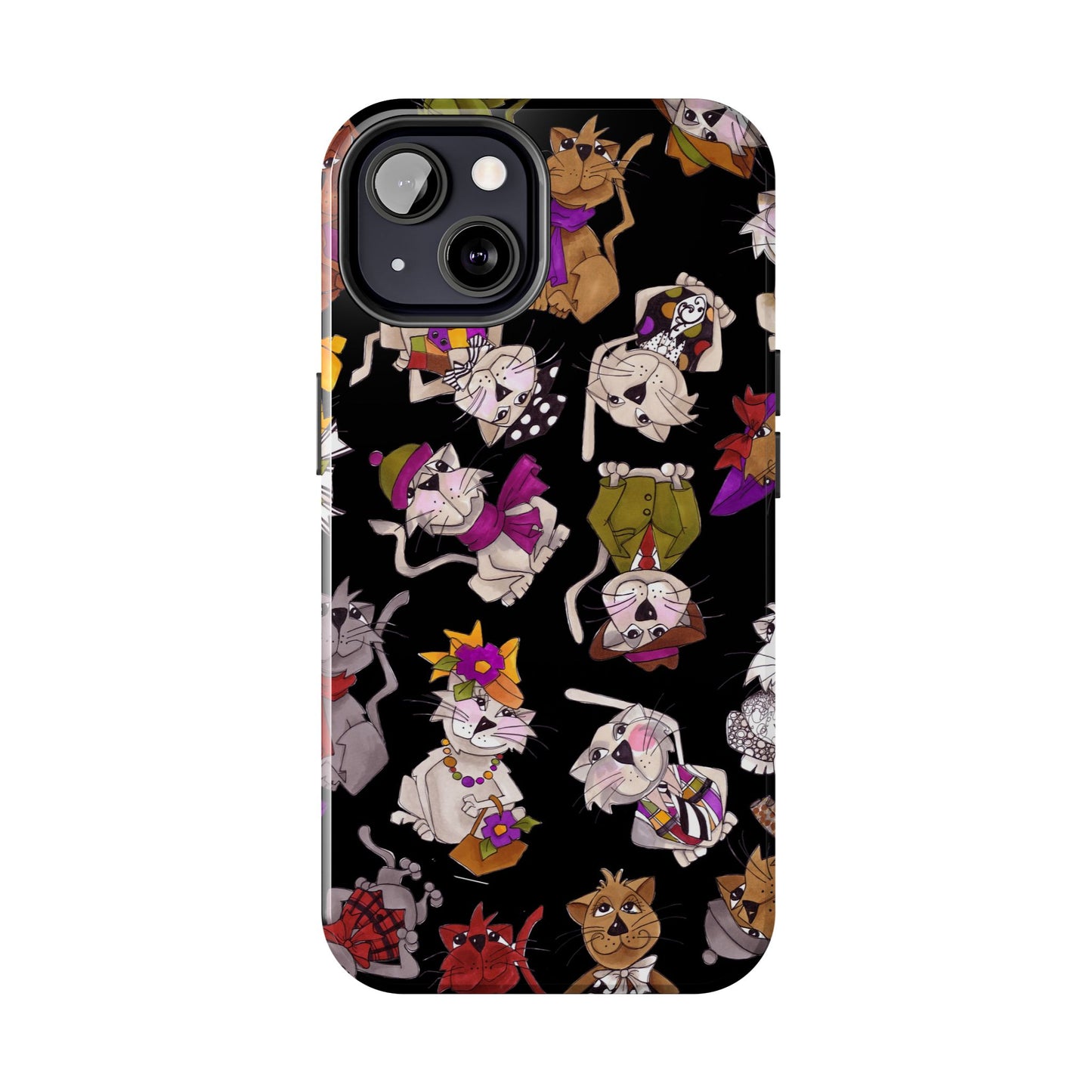 Spice Cats Tossed Black Phone Case