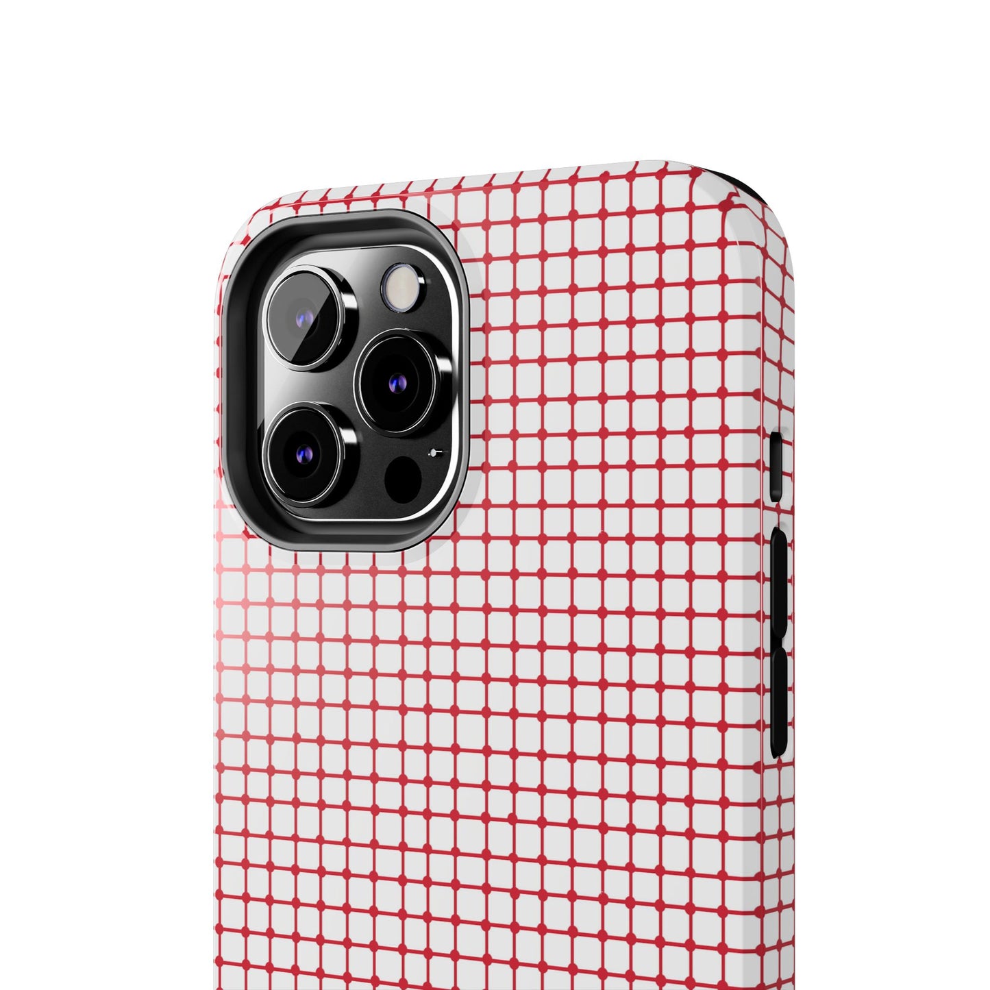 Dot Grid White / Red Phone Case