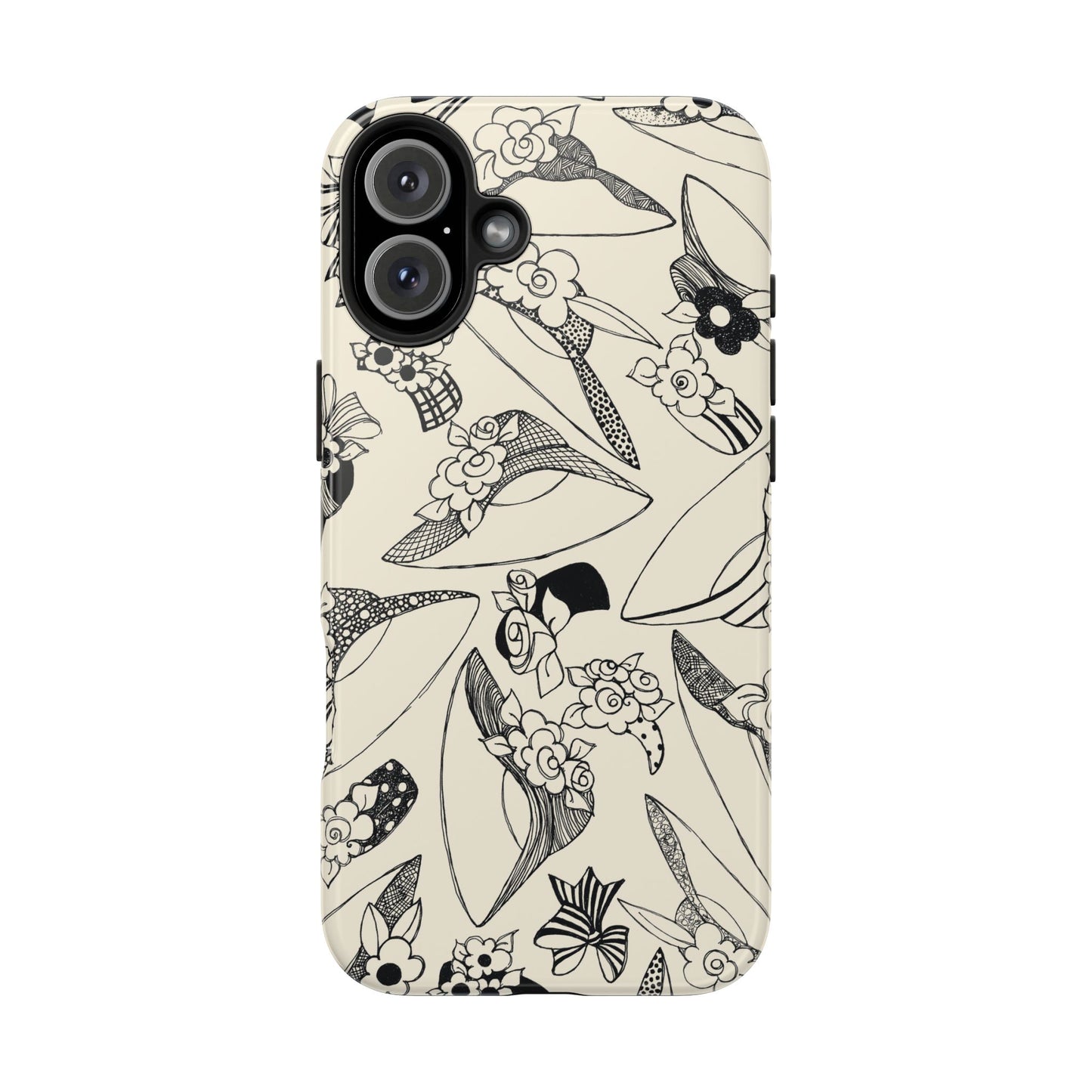 Millinery Ivory / Black Phone Case