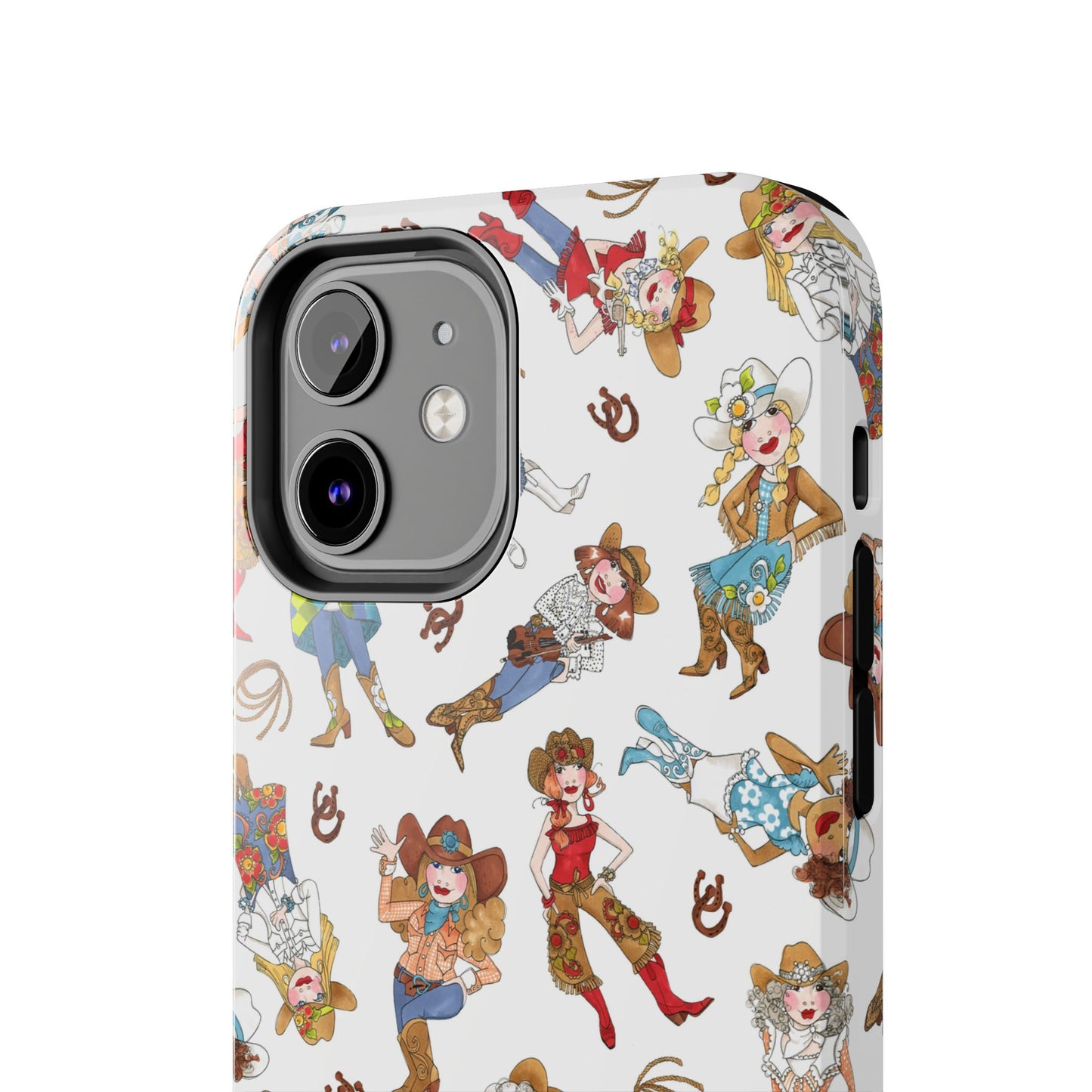 Tossed Cowgirls White Phone Case