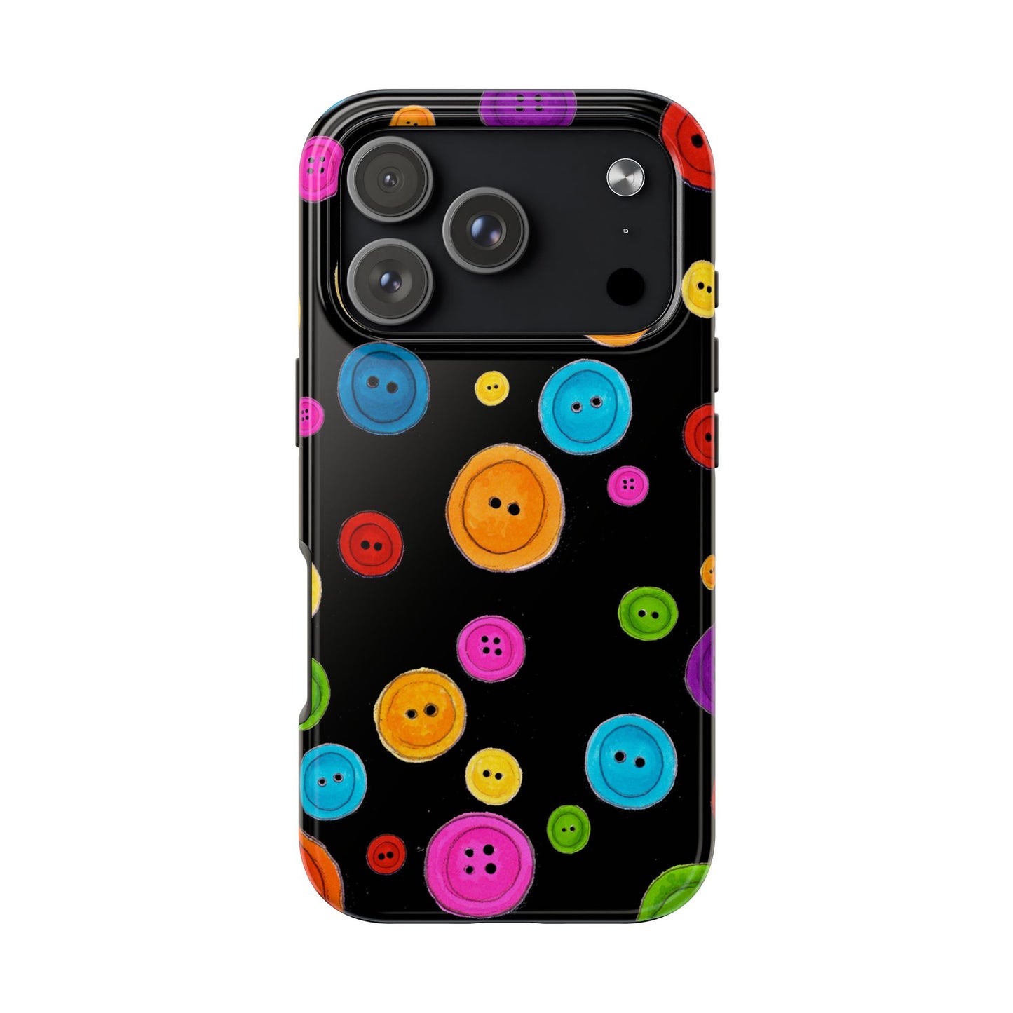 Button Dots Black Phone Case