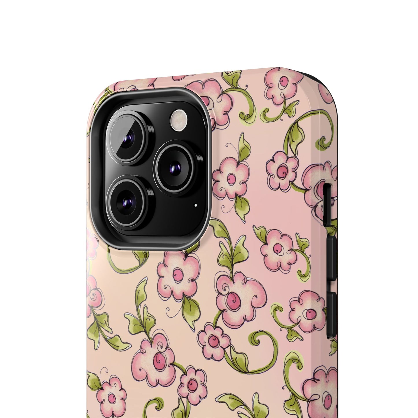 Scroll Daisies Peach / Peach Phone Case