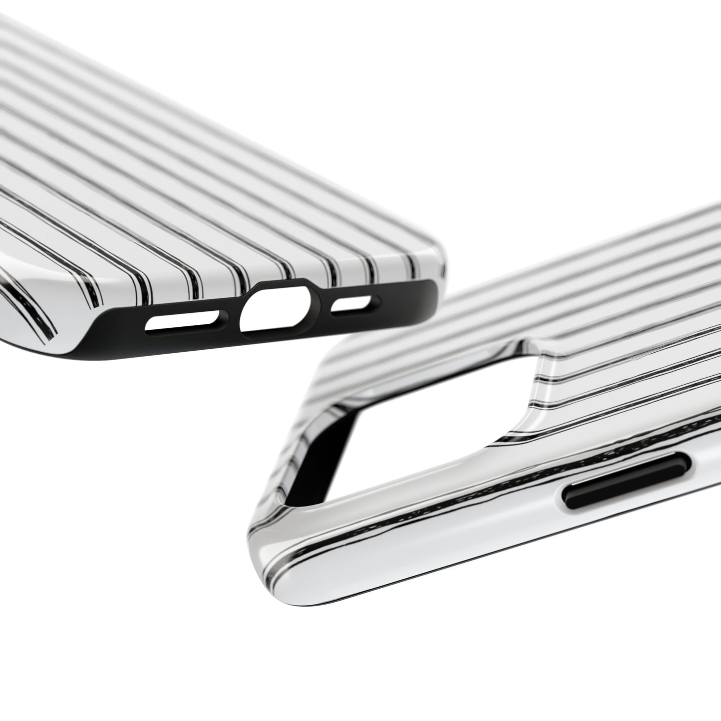 Napkin Stripe White / Black Phone Case