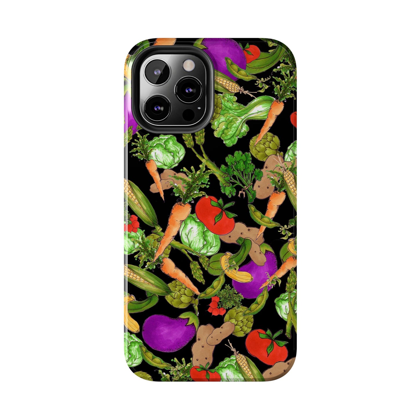 Veggie Jungle Black Phone Case
