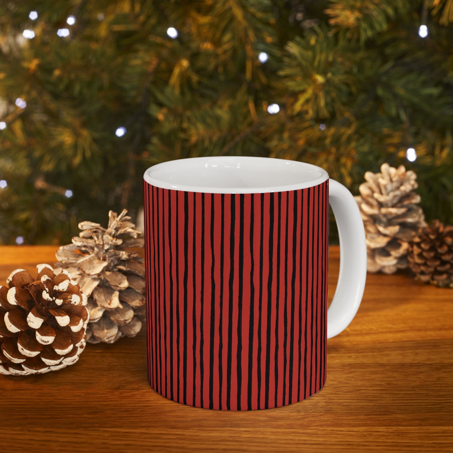 Quirky Bias Stripe Red / Black Cup