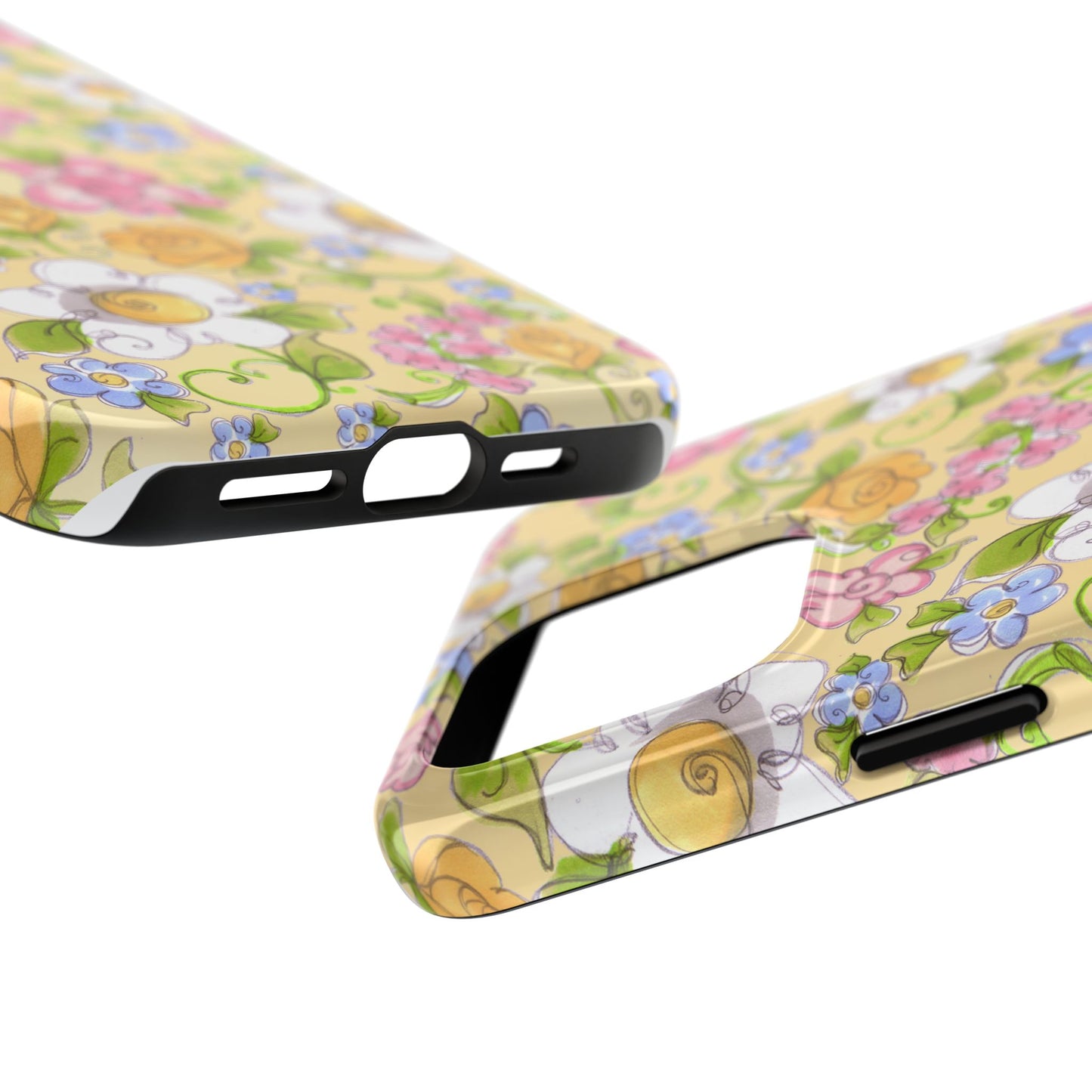 Flower Frolic Yellow Phone Case