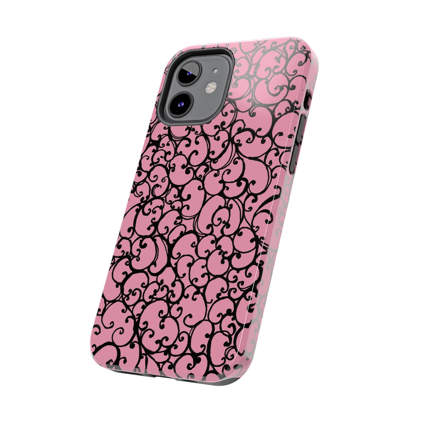Scrollie Pink / Black Phone Case
