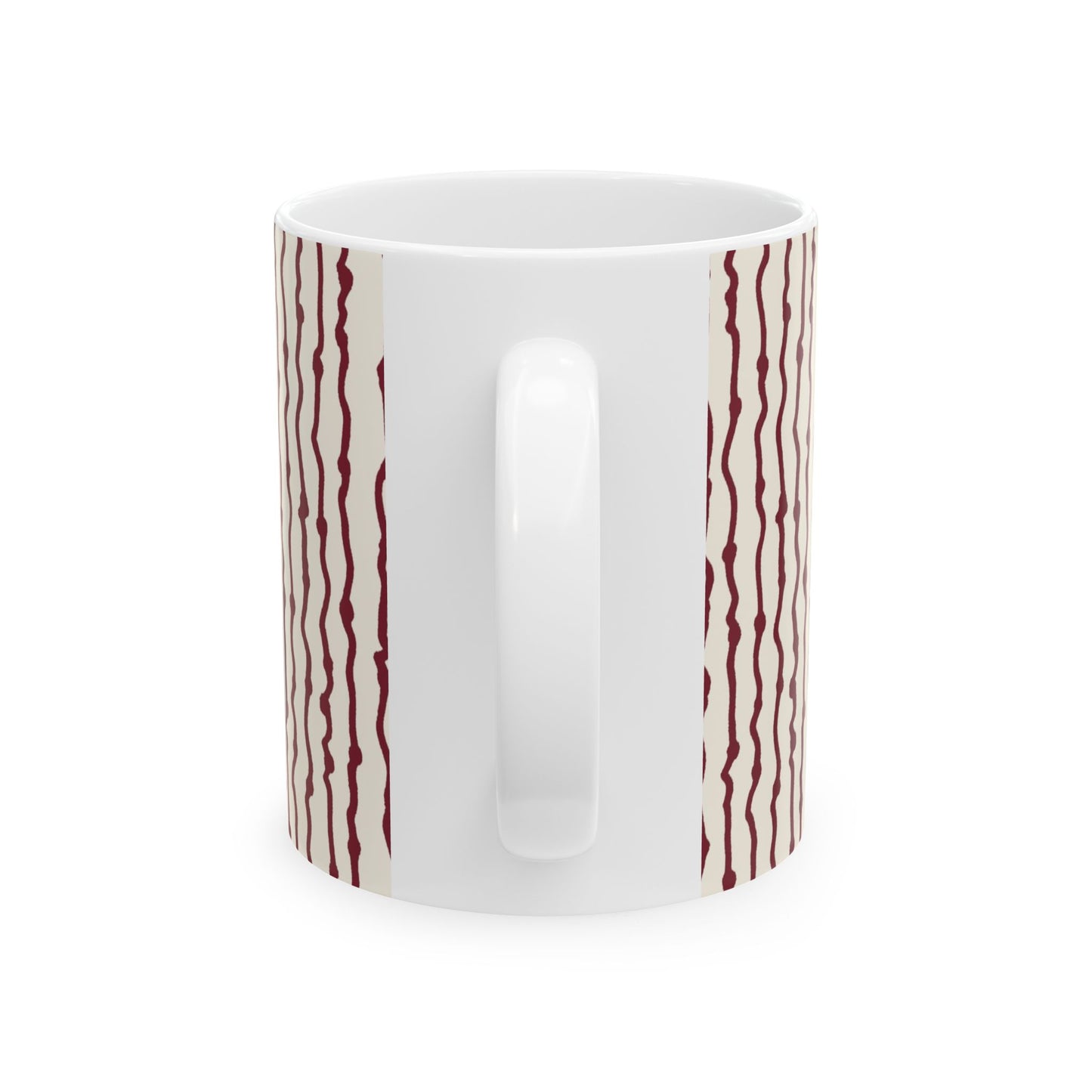Faux Seersucker Ivory / Red Cup