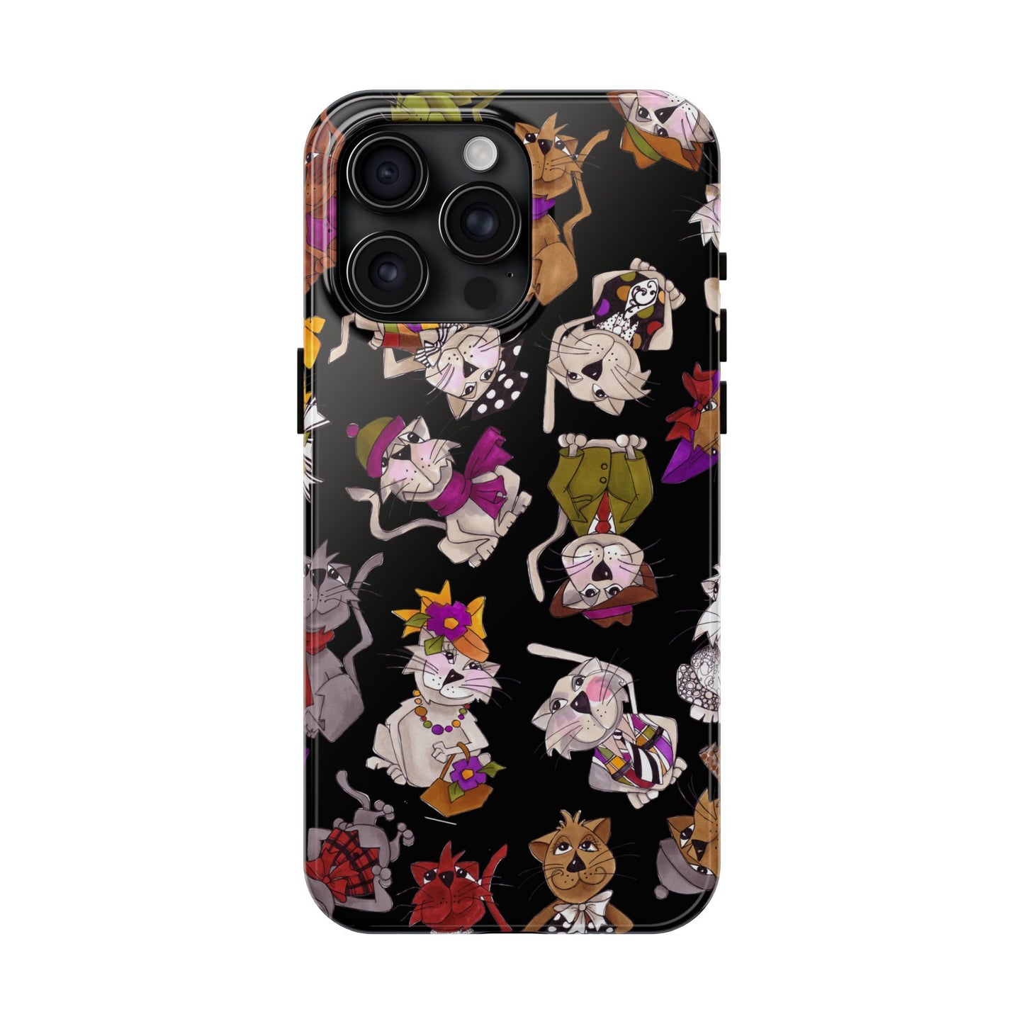 Spice Cats Tossed Black Phone Case