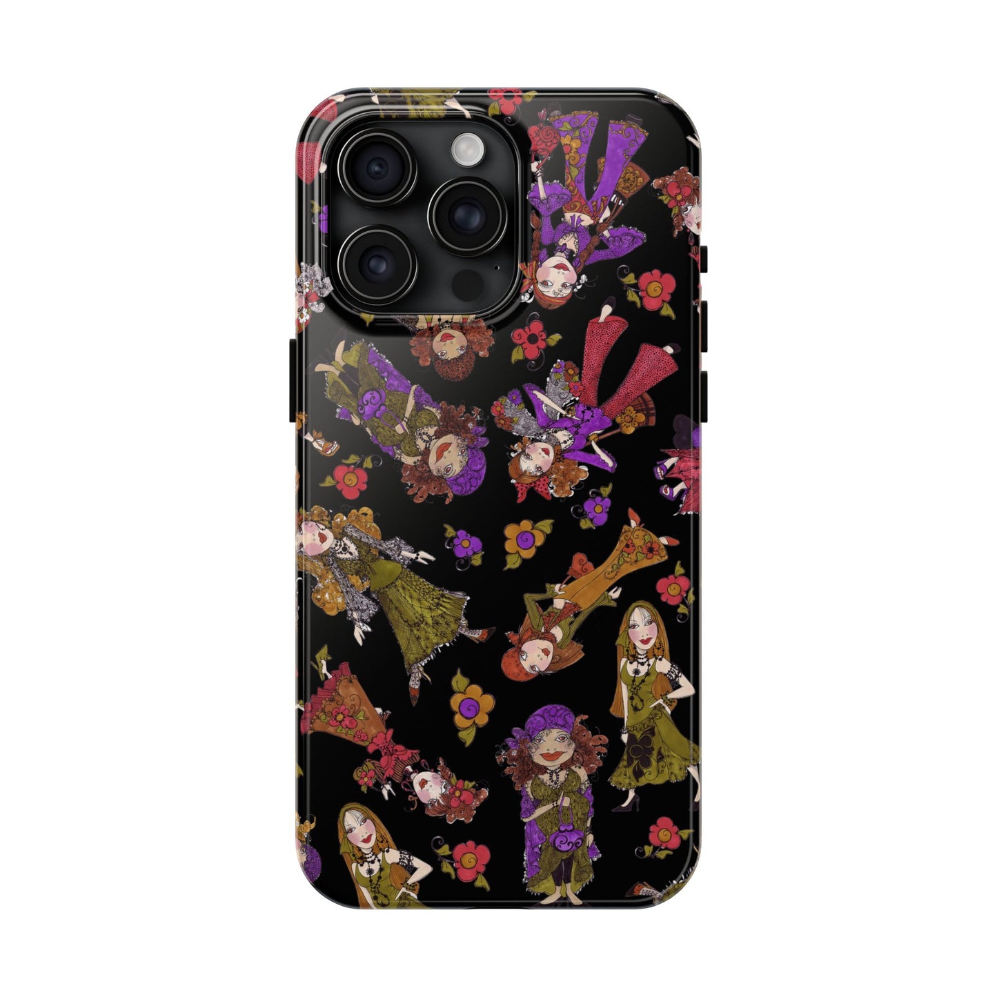 Tossed Gypsies Black Phone Case