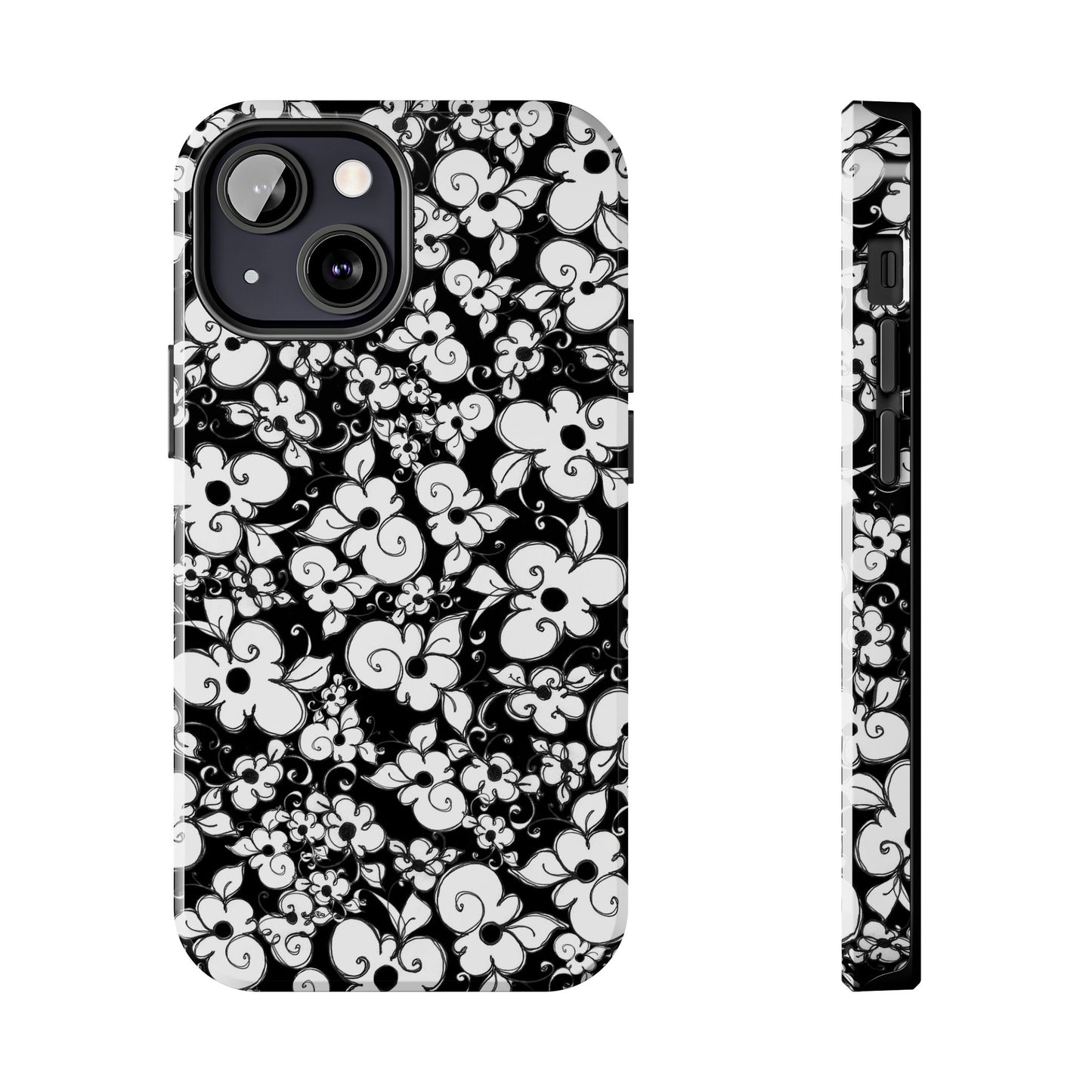 Dog Daisies Black Phone Case